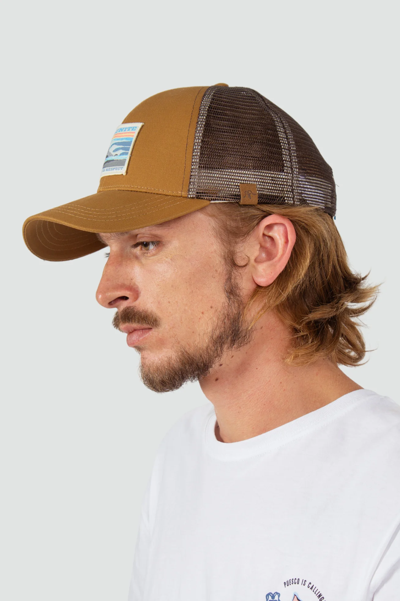 Gorro Jockey Algodón Trucker Piedra - Café - Image 5