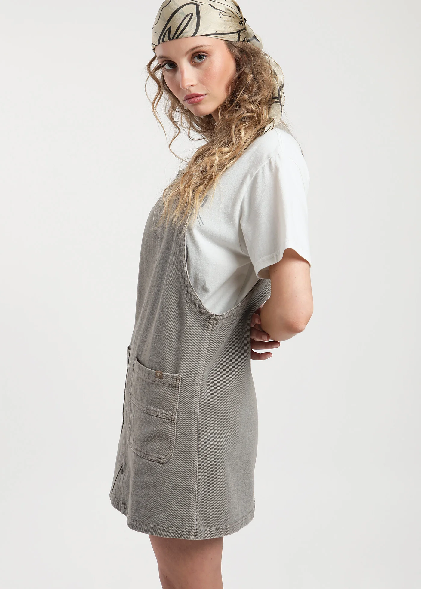 Jardinera Denim Vestido Mujer - Camel - Image 5