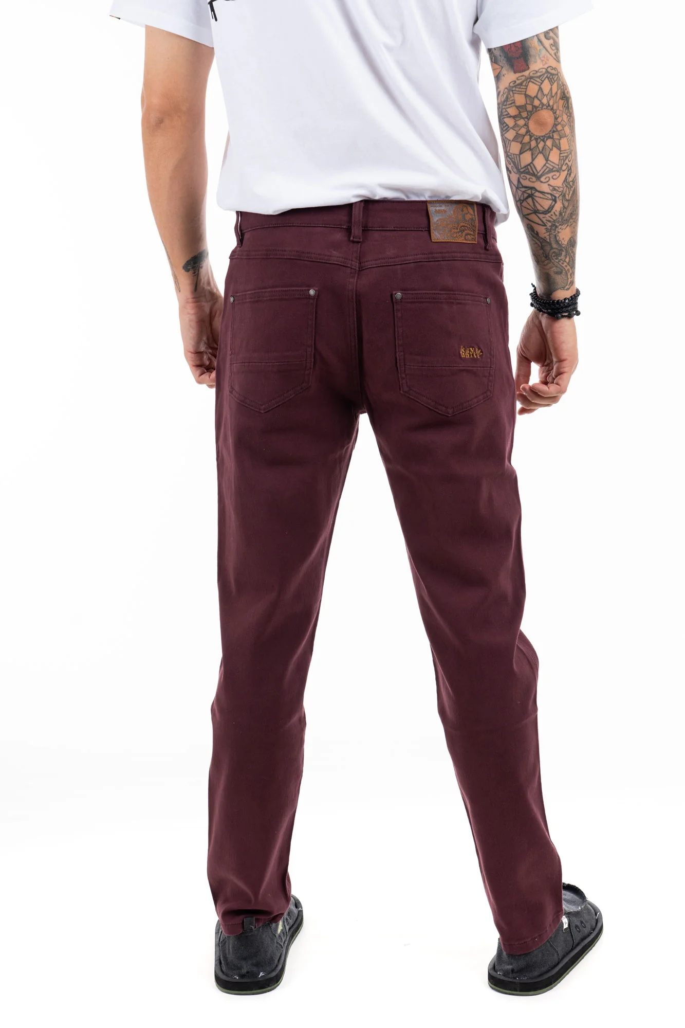 Pantalón Slim Algodón Daily Hombre - Burdeo - Image 2