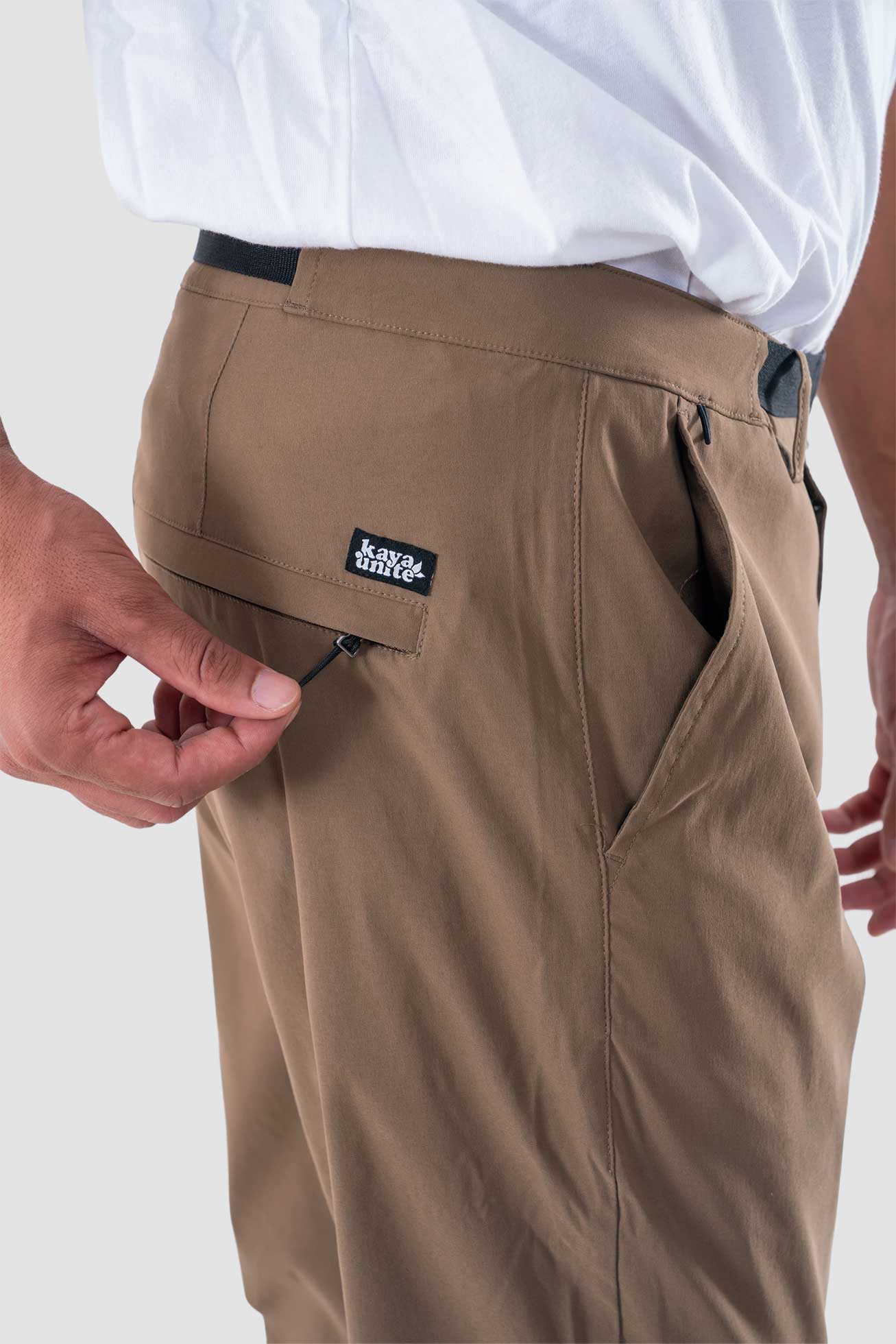 Pantalón Slim Nylon Yaka Hombre - Café - Image 3