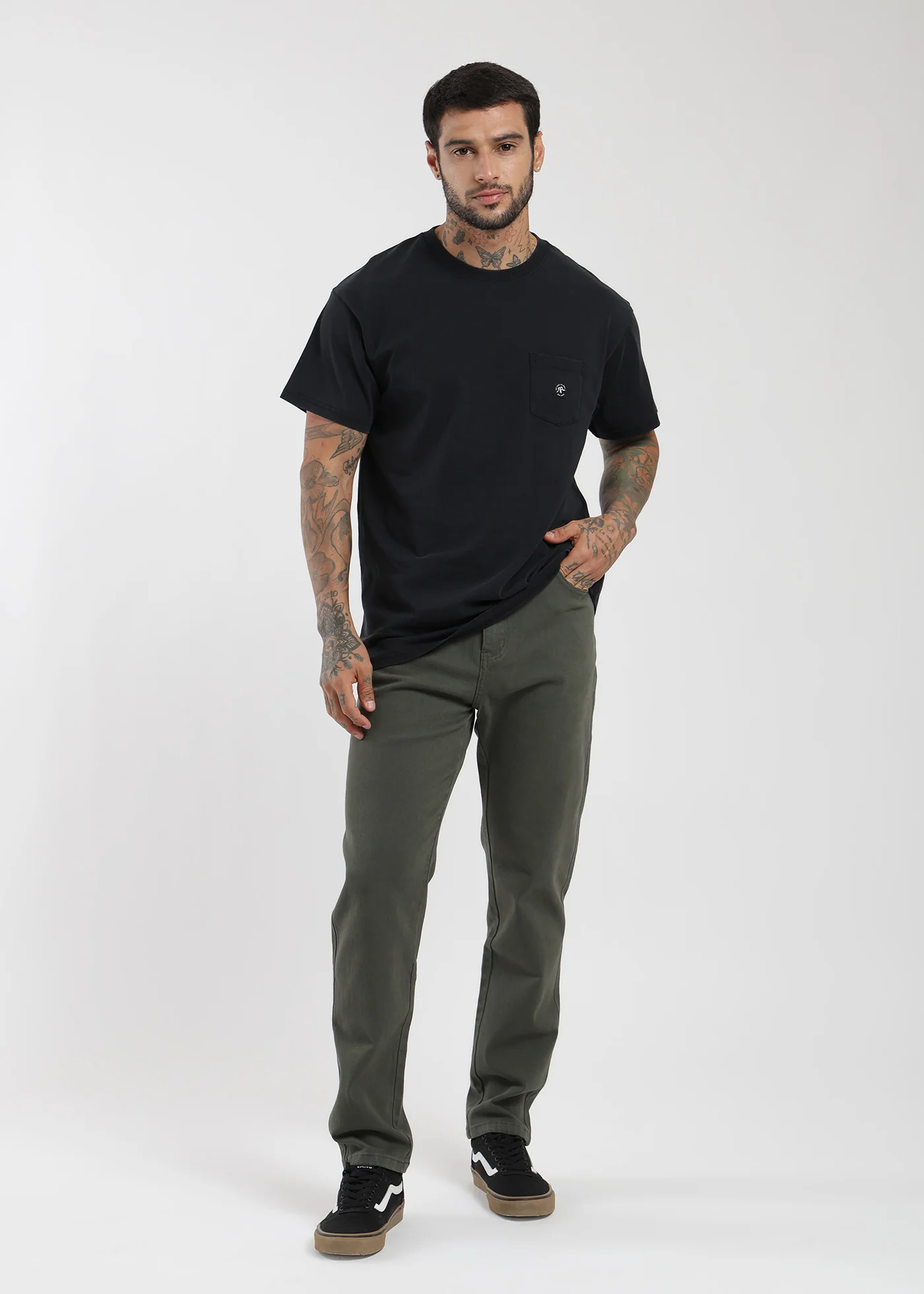 Pantalón Slim Twill Daily Hombre - Verde - Image 5
