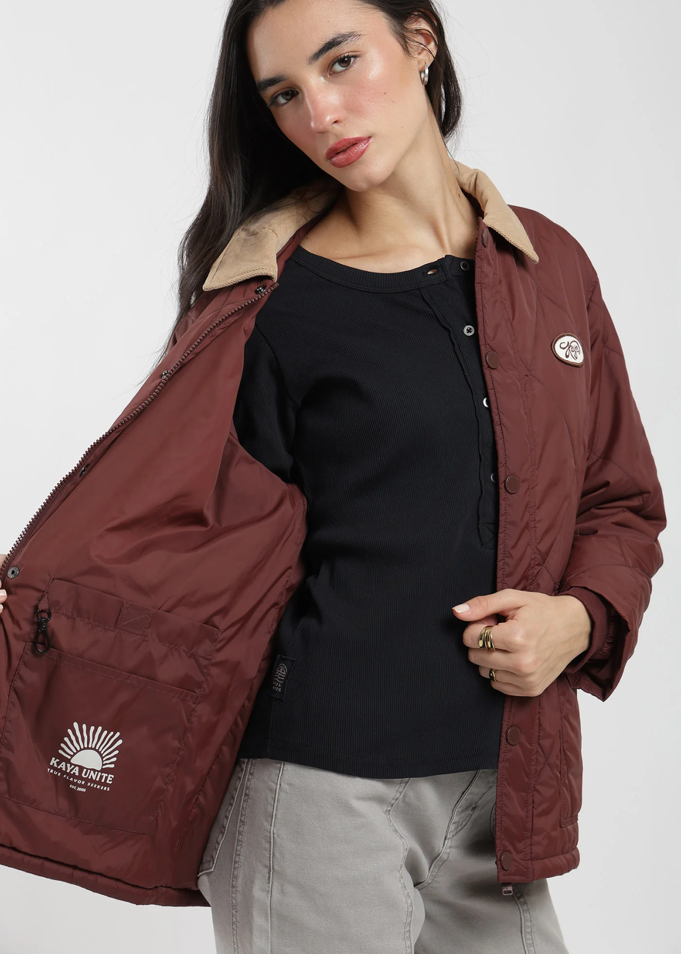 Parka Con Cierre Quilted Mujer - Image 8