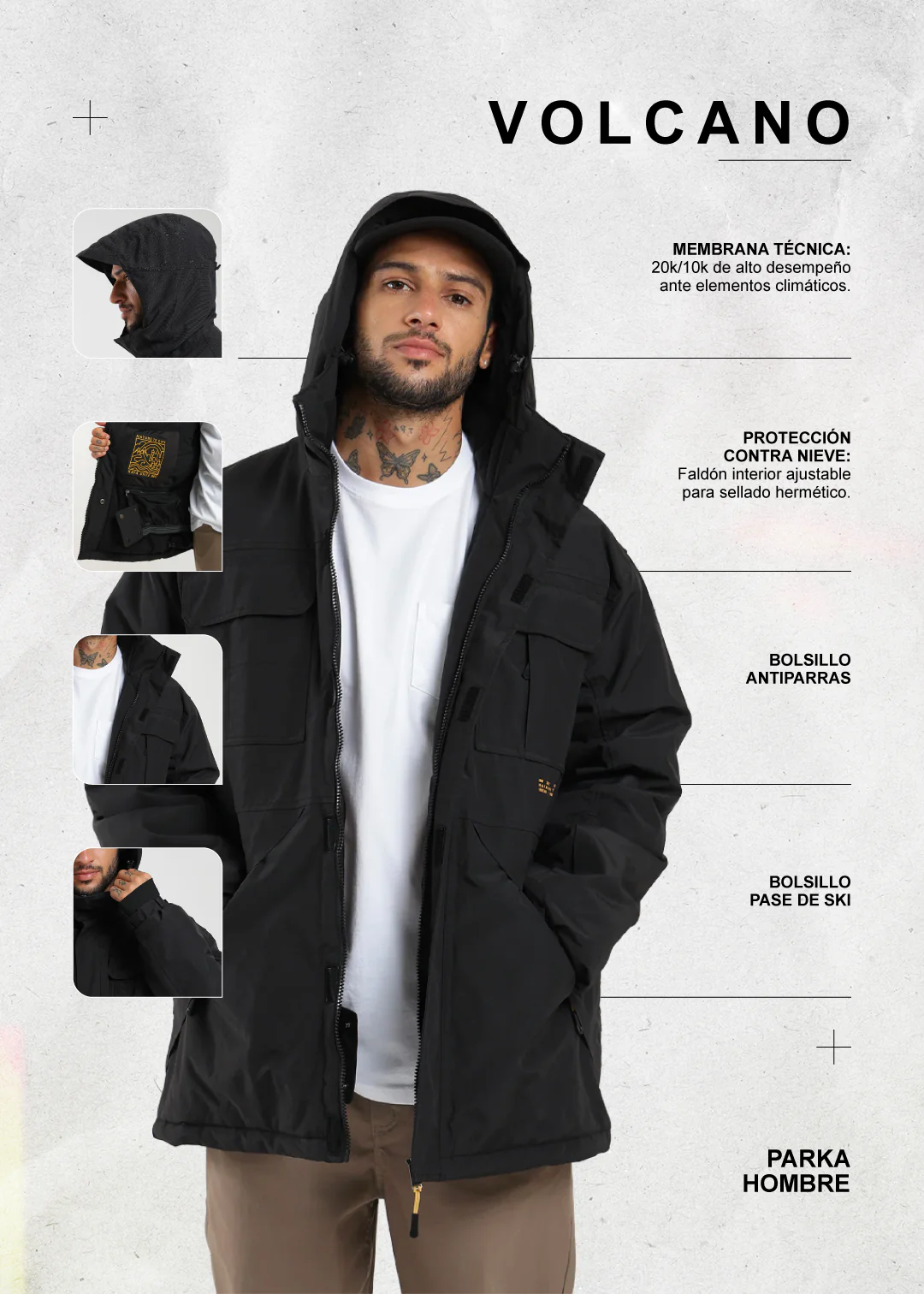 Parka Volcano Hombre - Negro - Image 3