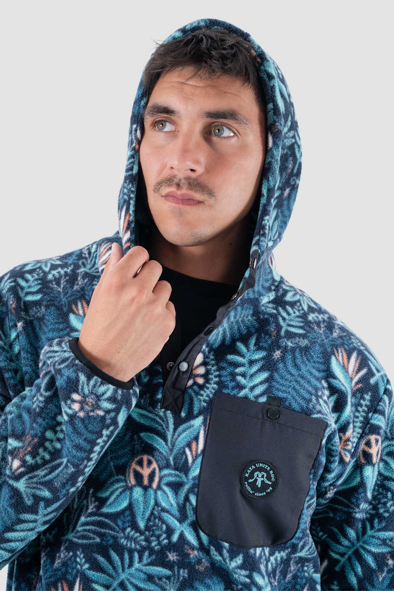 Polar Medio Cierre Hood Yedra Hombre - Teal - Image 4