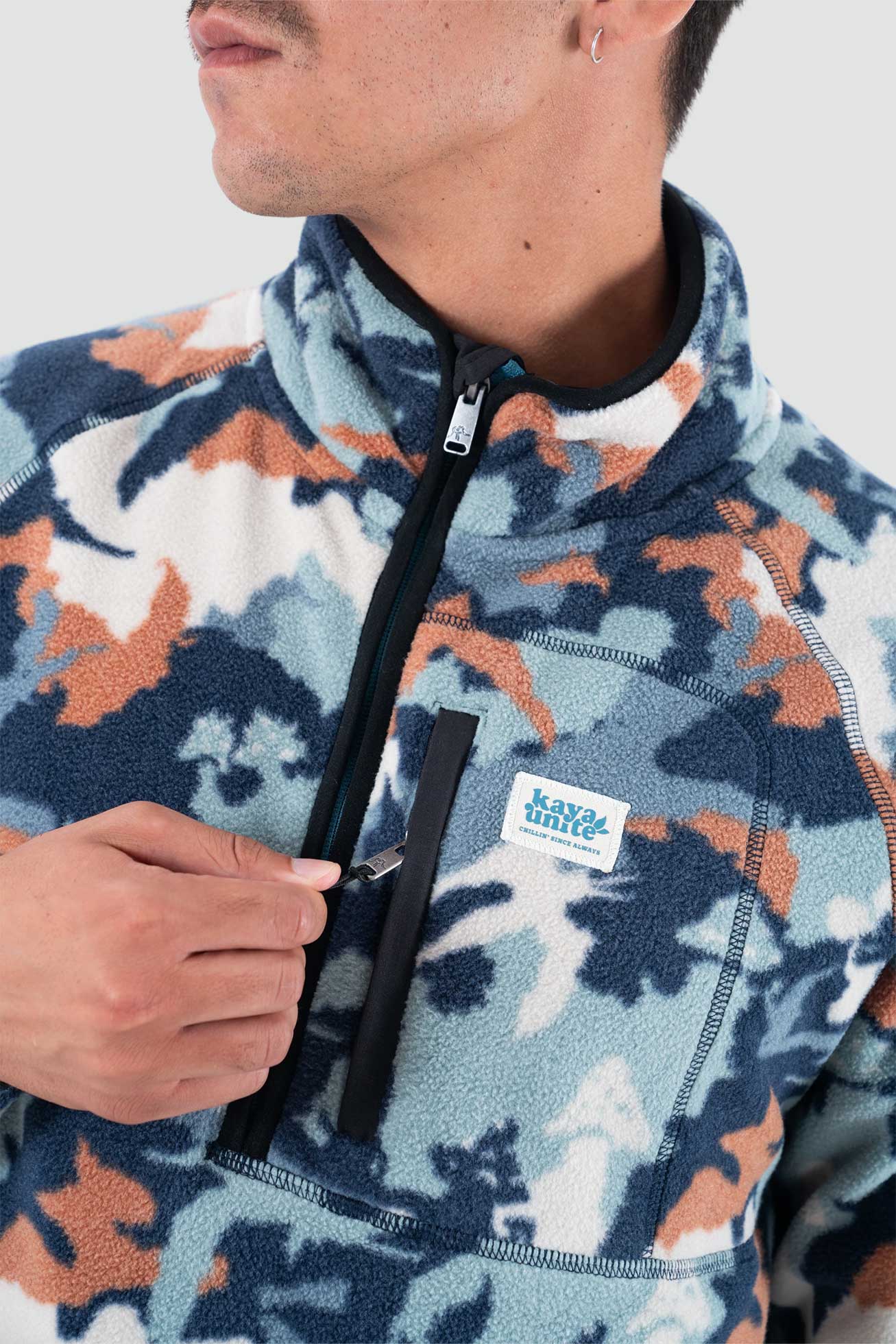Polar Medio Cierre Patch Geo Hombre - Azul - Image 4