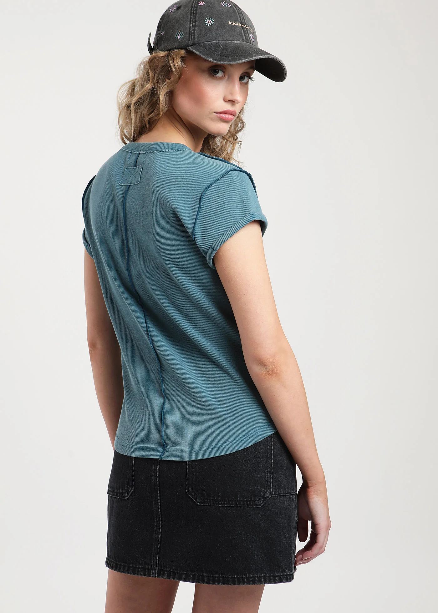 Polera Clásica Algodón Mujer - Azul - Image 3