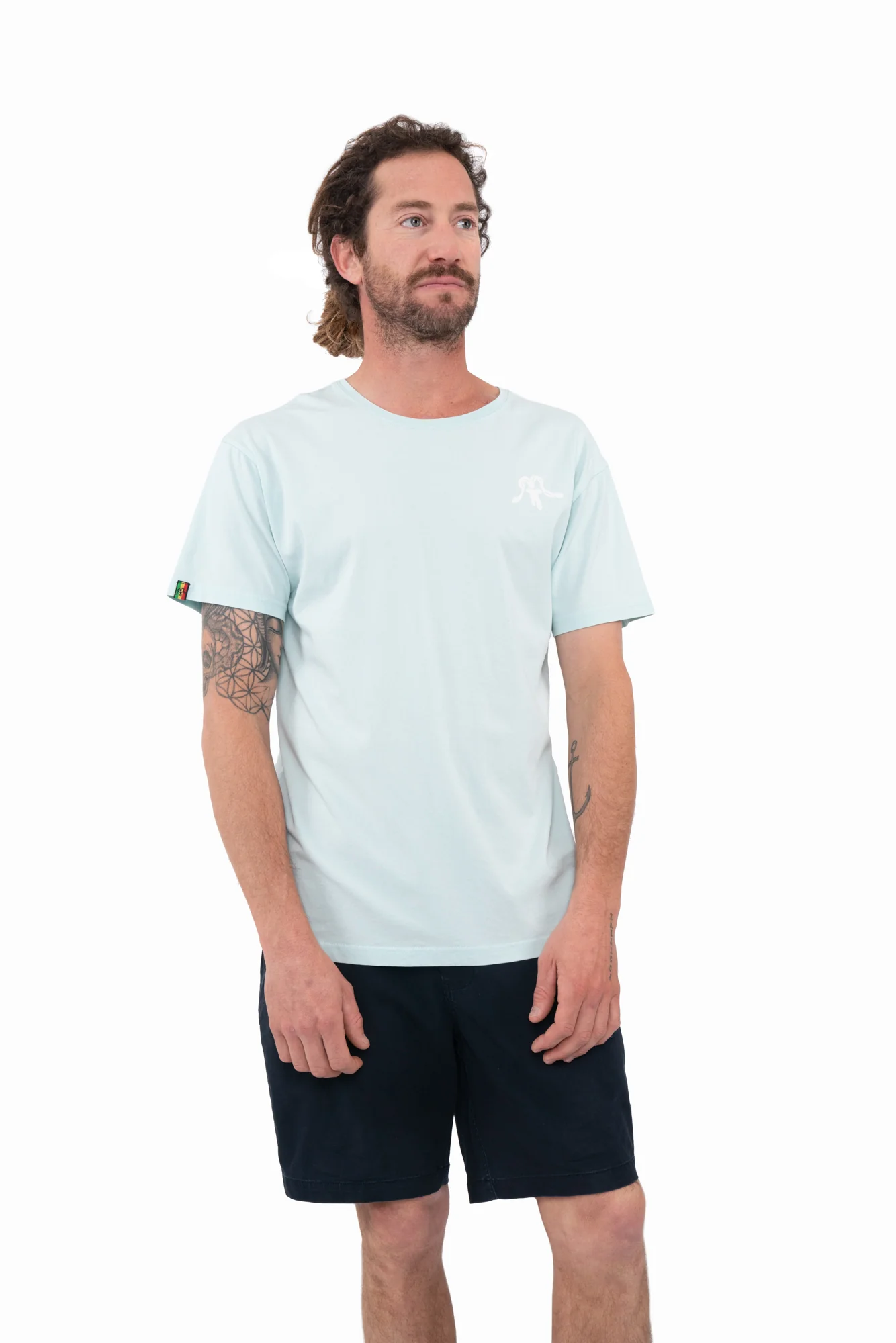 Polera Clásica Algodón Orgánico Classy Minilogo Hombre - Turquesa