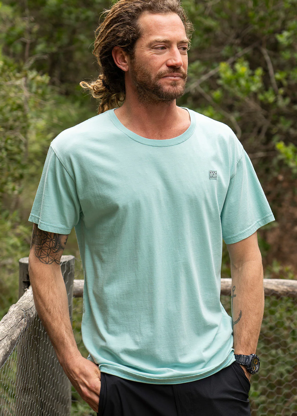 Polera Clásica Algodón Orgánico Daily Hombre - Turquesa