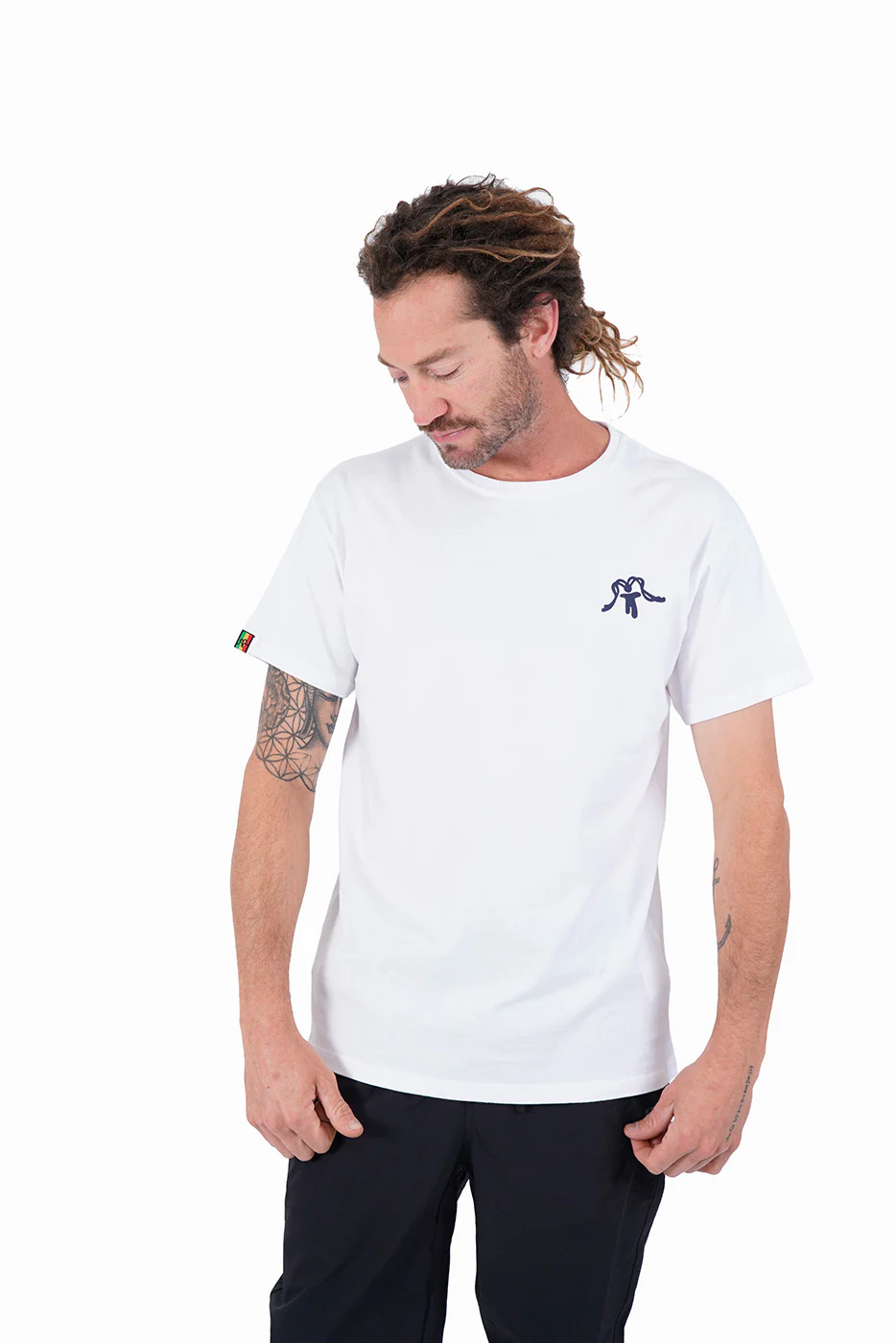 Polera Diseño Algodón Aqua Hombre - Blanca - Image 3