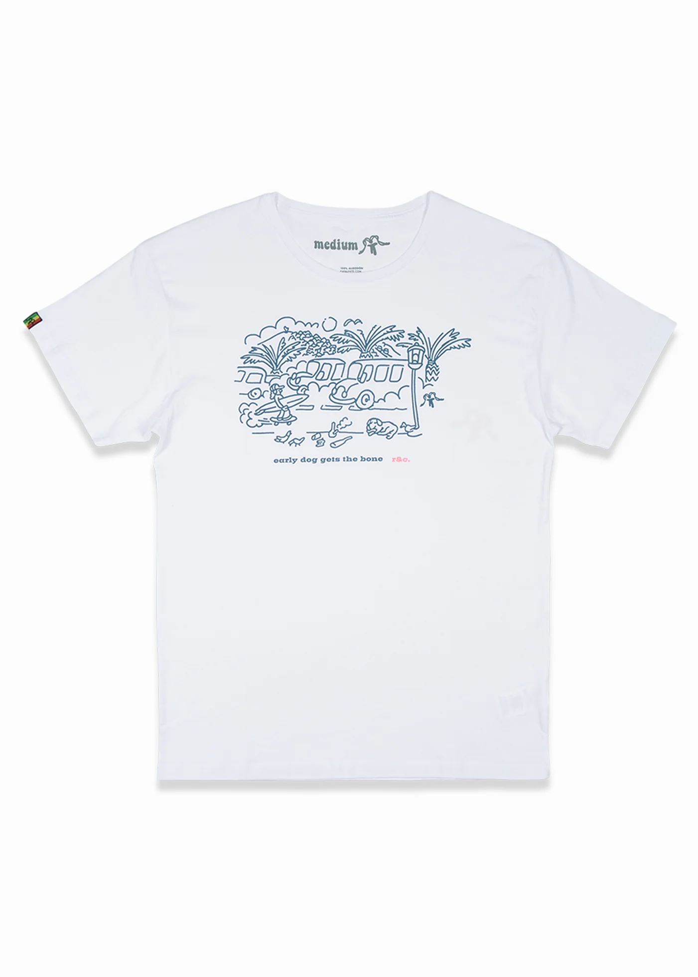 Polera Diseño Algodón Bone Hombre - Blanca - Image 2
