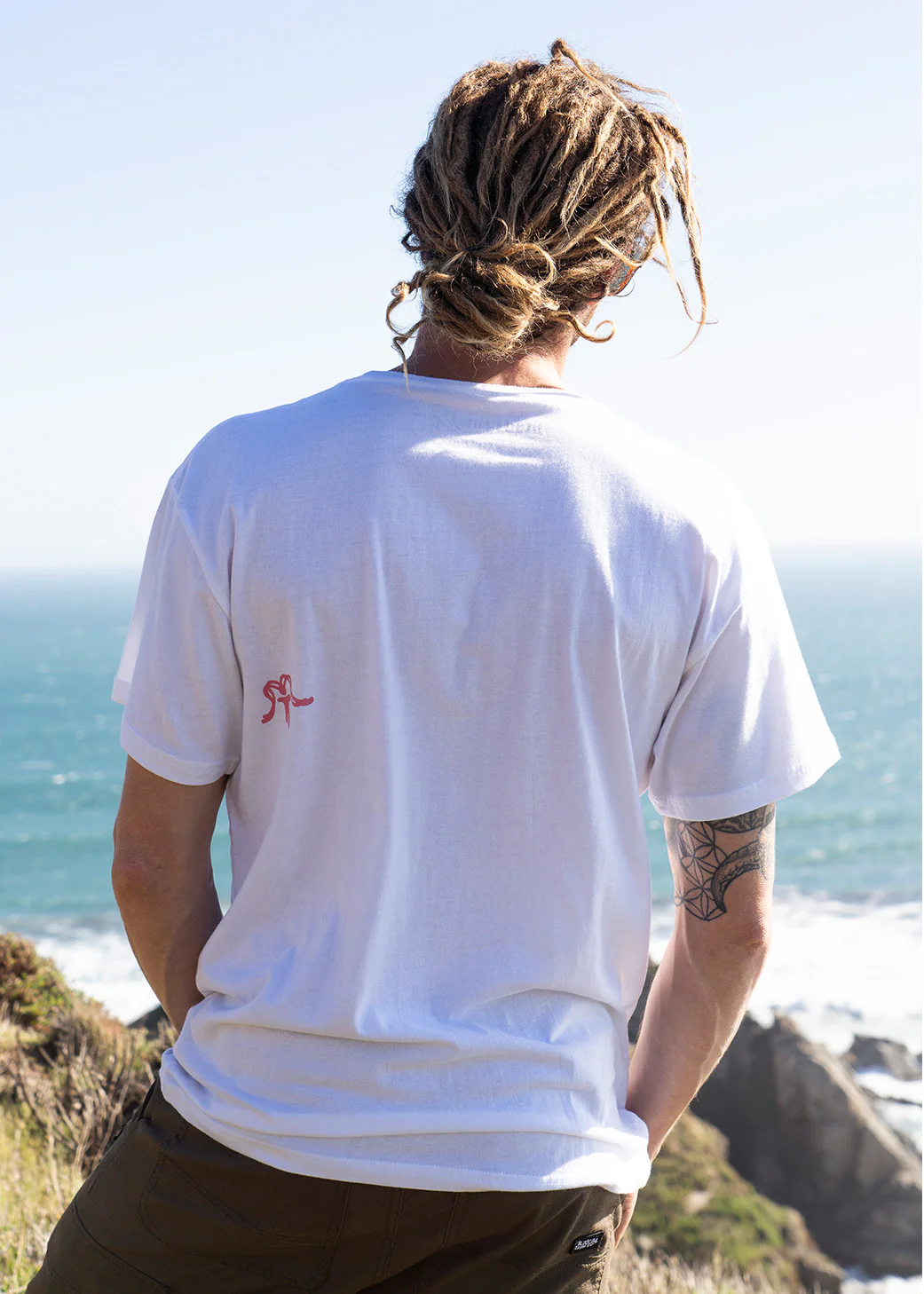 Polera Diseño Algodón Bone Hombre - Blanca - Image 4