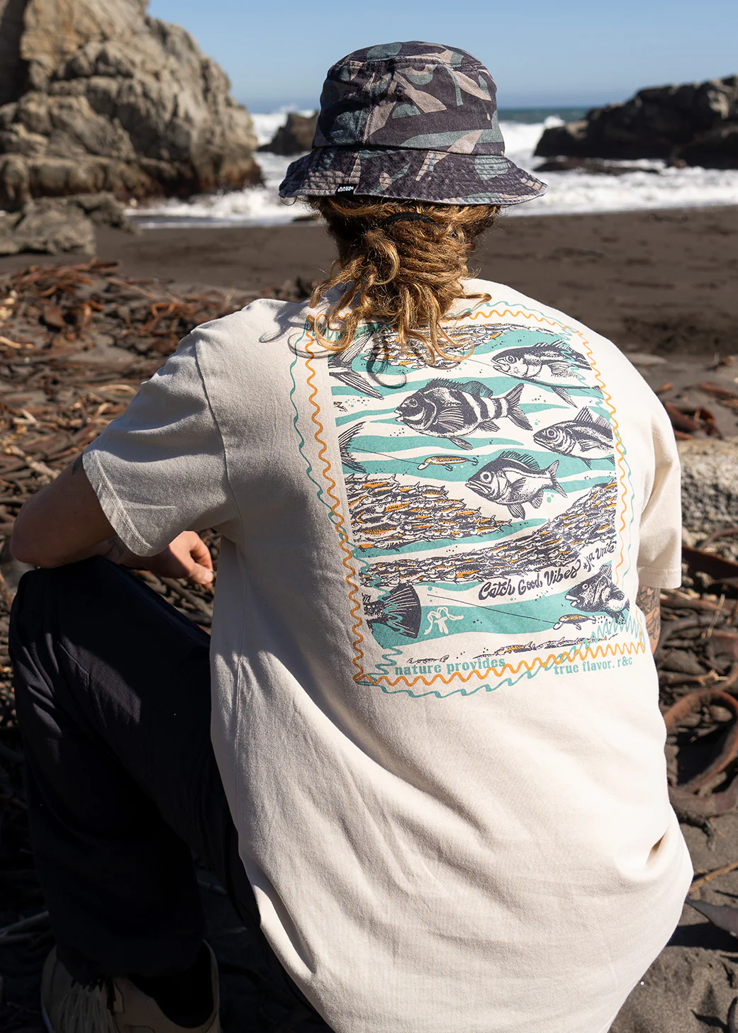 Polera Diseño Algodón Catch Hombre - Beige