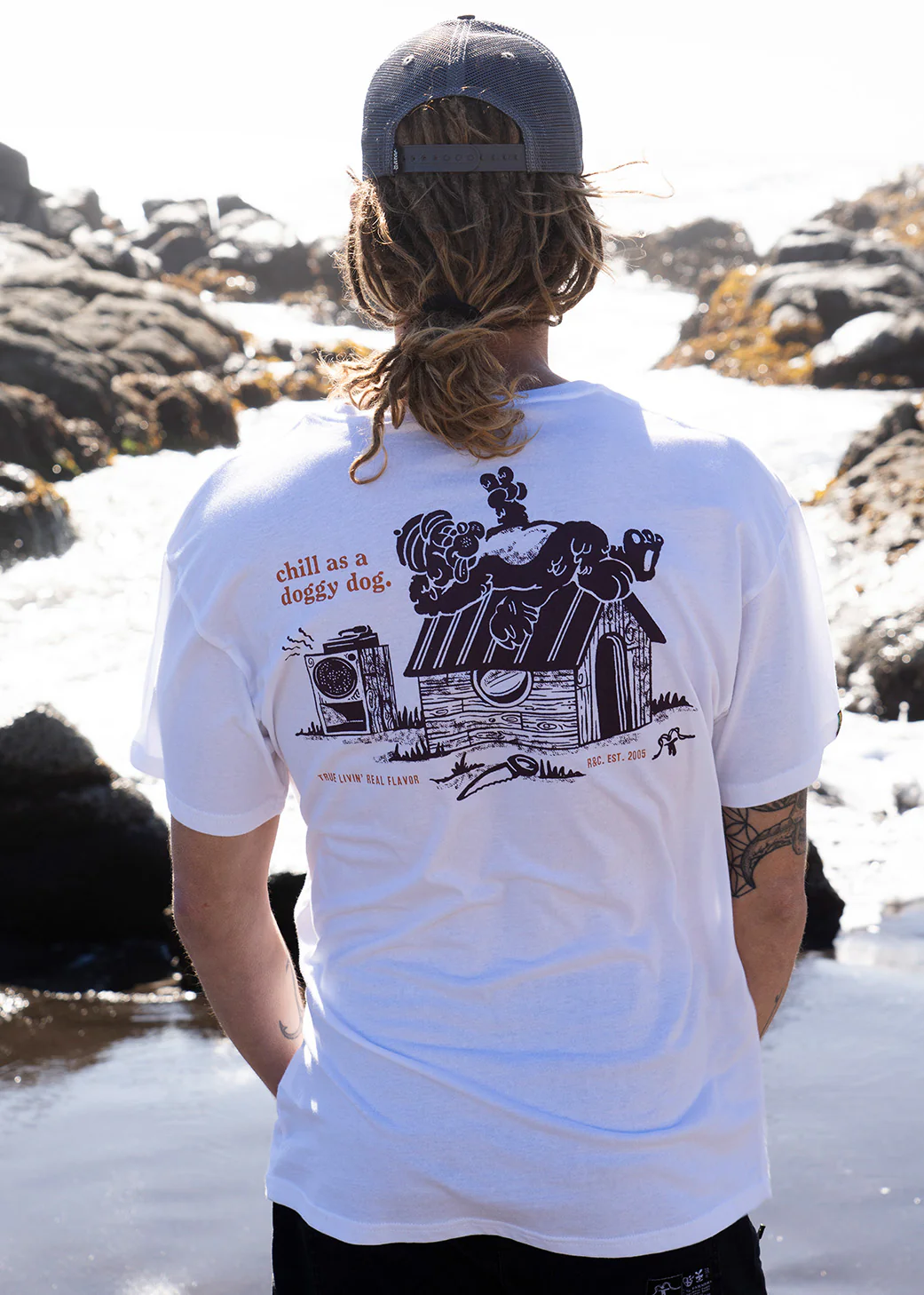 Polera Diseño Algodón Chill Hombre - Blanca