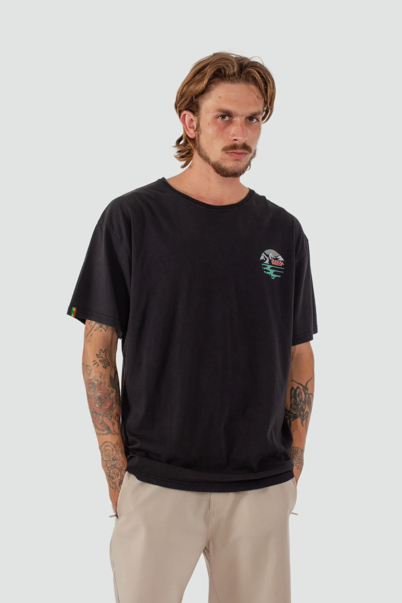 Polera Diseño Algodón Escape Hombre - Negra - Image 2