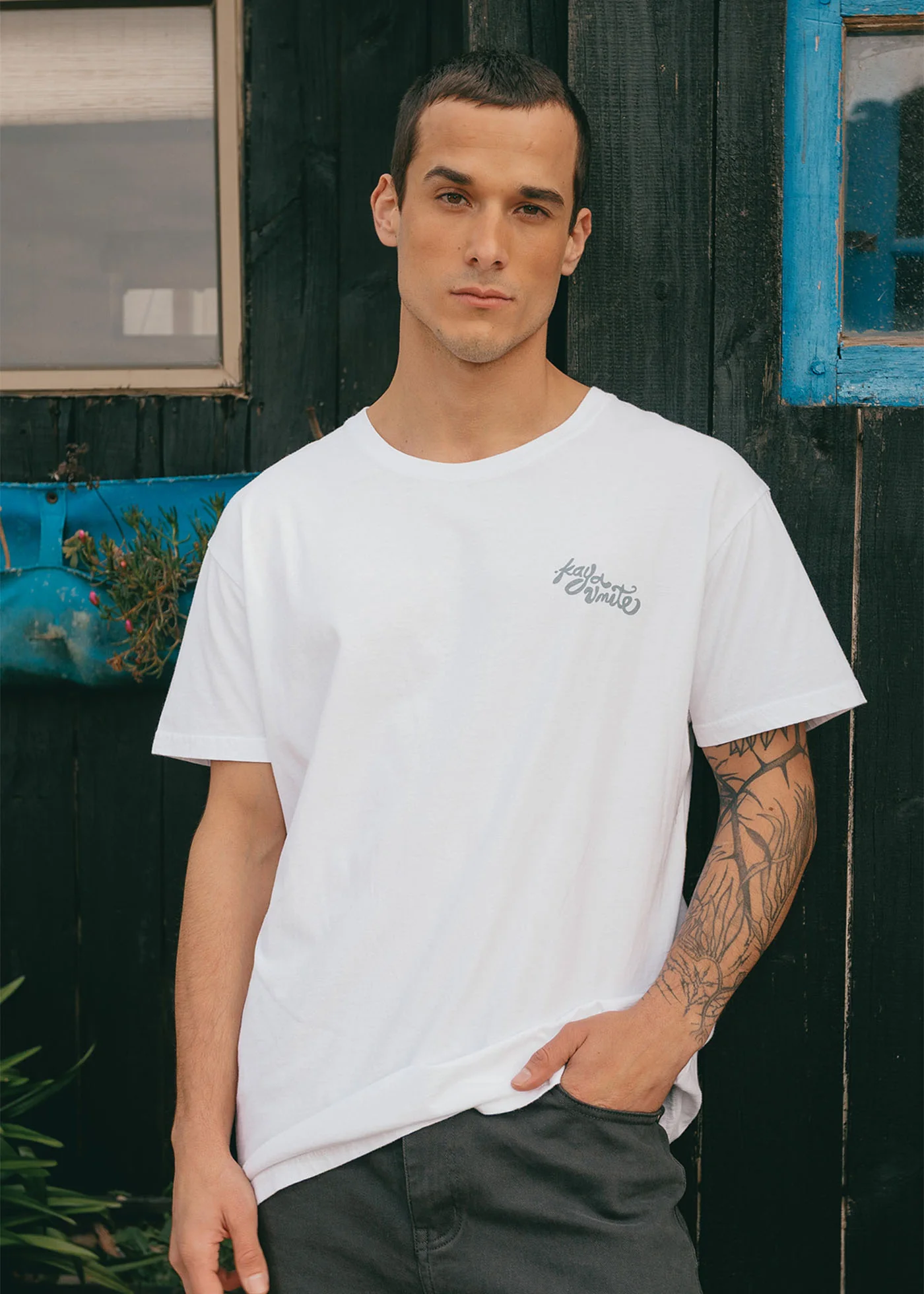 Polera Diseño Algodón Kaya Hombre - Blanca - Image 4