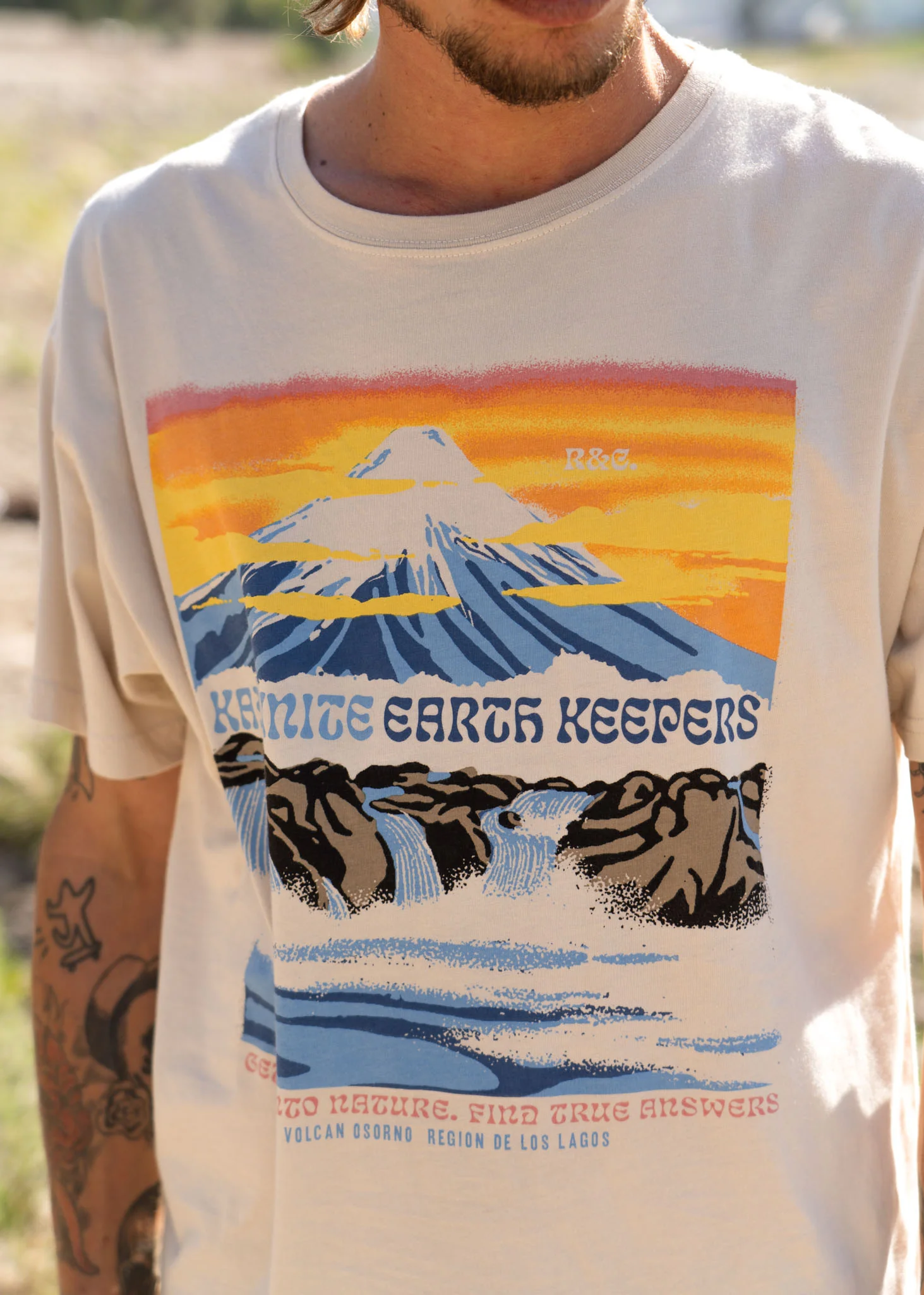 Polera Diseño Algodón Osorno Hombre - Bone - Image 3
