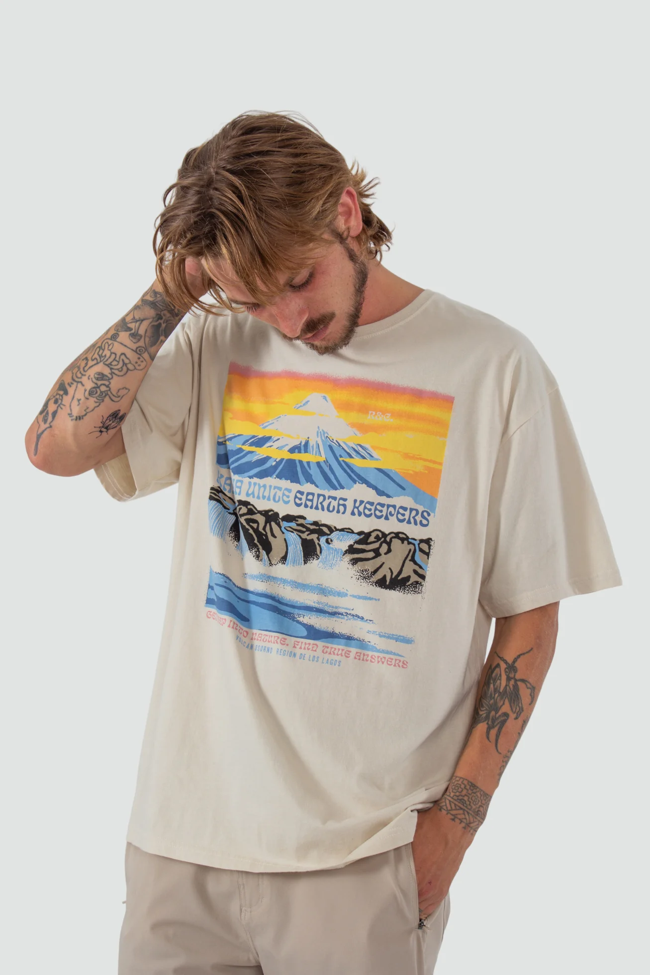 Polera Diseño Algodón Osorno Hombre - Bone - Image 6