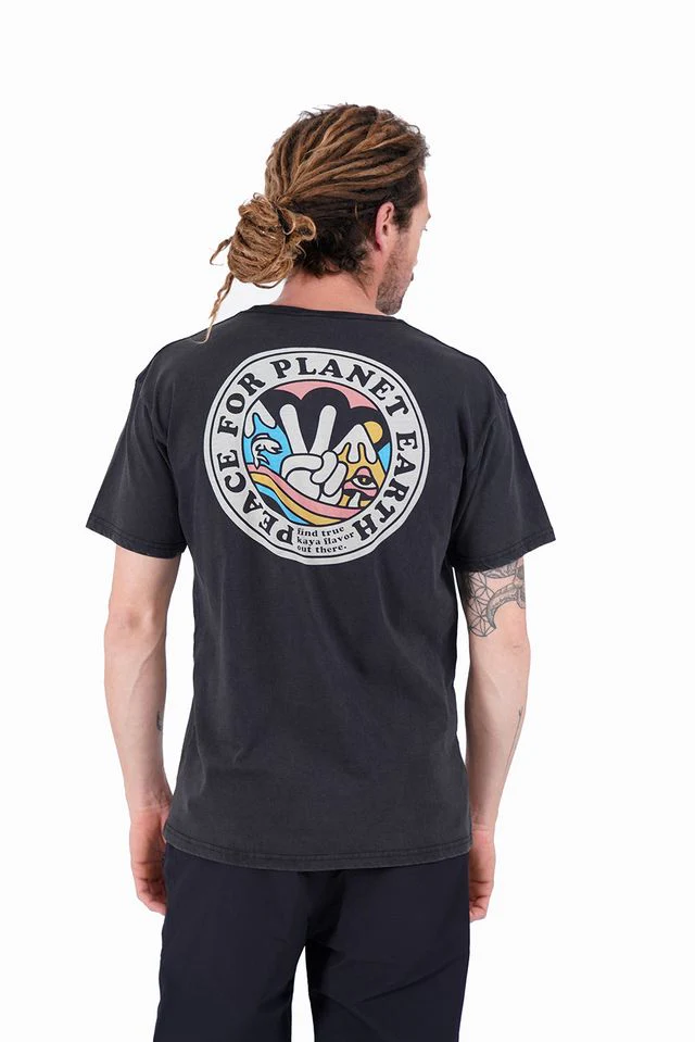 Polera Diseño Algodón Planet Hombre - Negra
