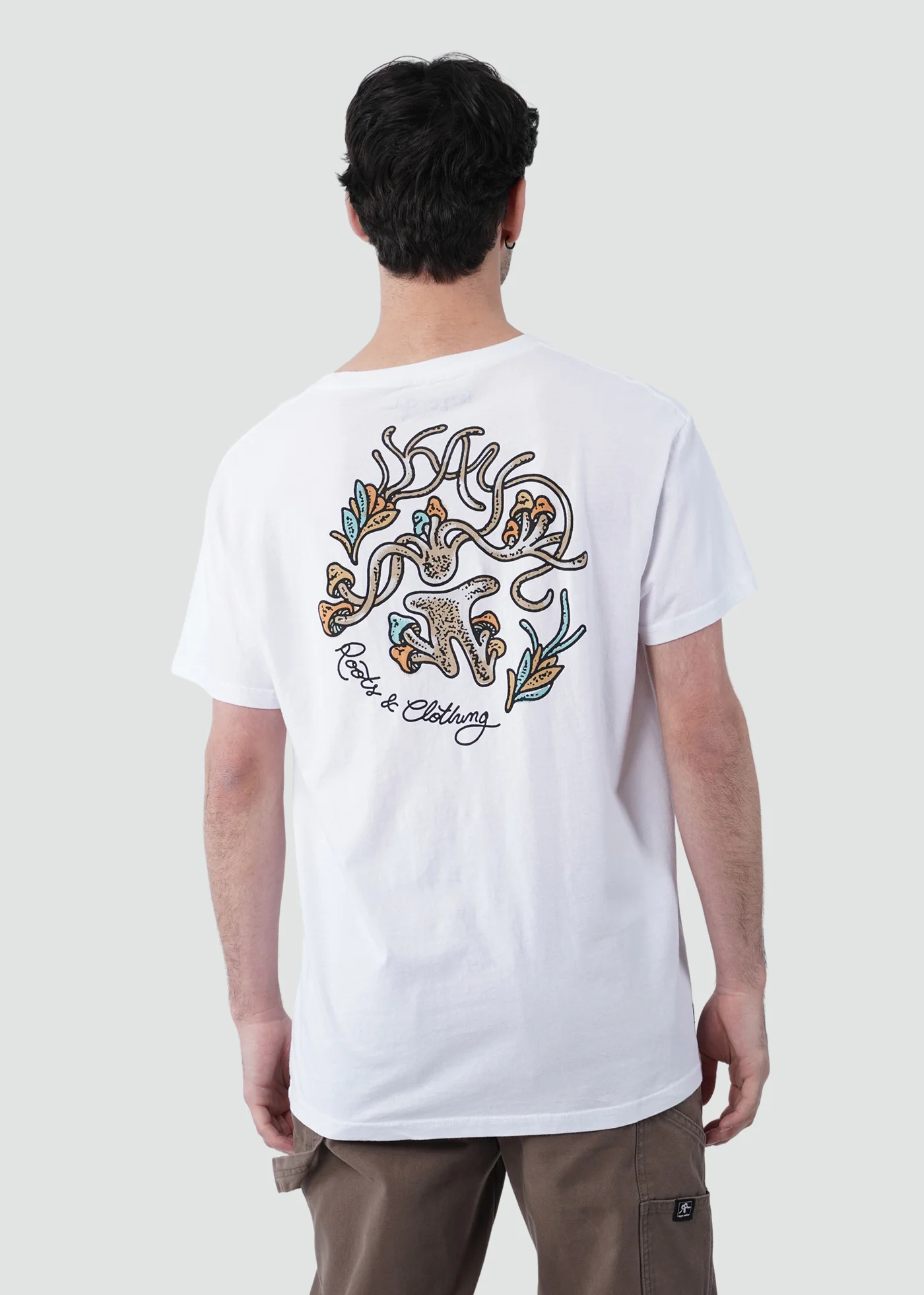 Polera Diseño Algodón Roots Hombre - Blanca - Image 2