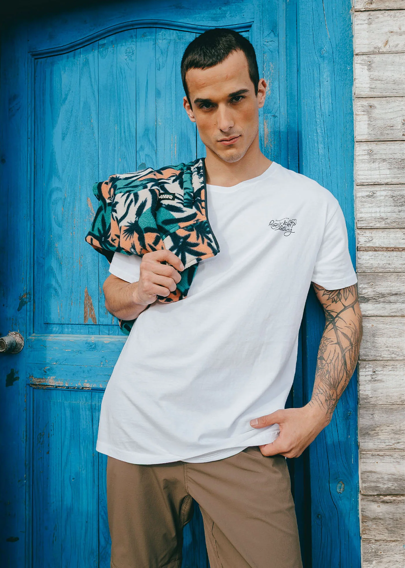Polera Diseño Algodón Roots Hombre - Blanca - Image 6