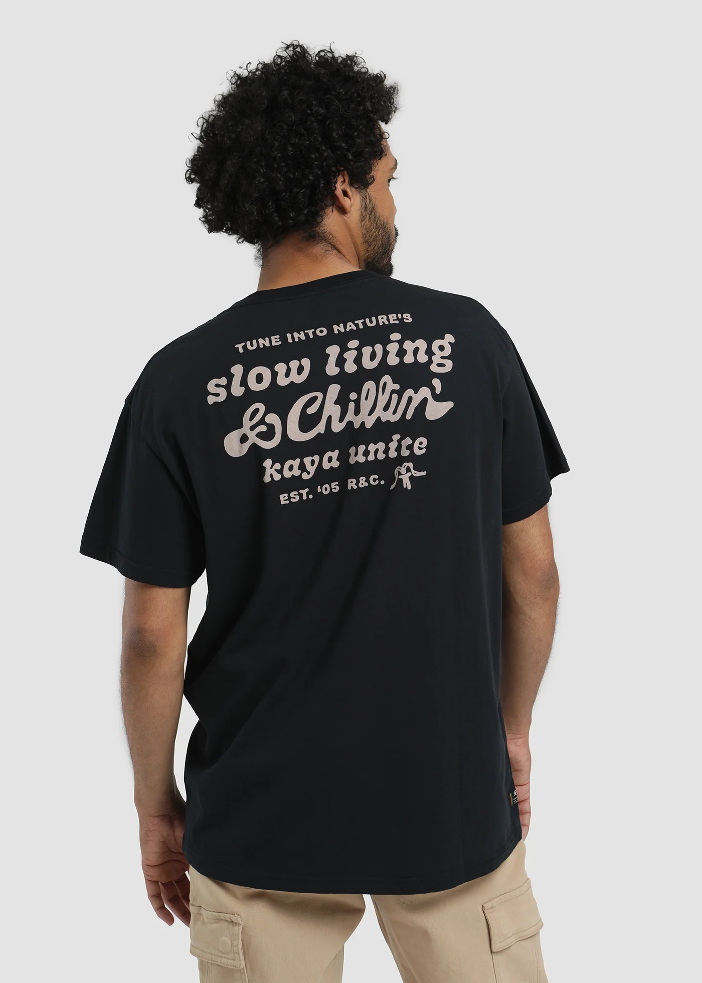 Polera Diseño Algodón Slow Hombre - Negra