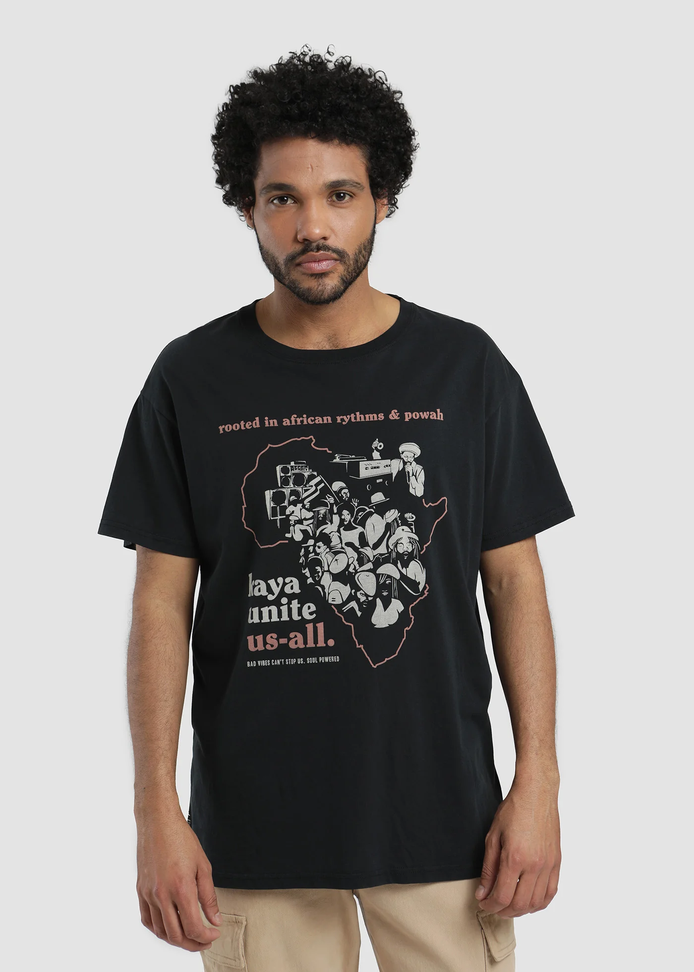 Polera Diseño Algodón Unite Hombre - Negra