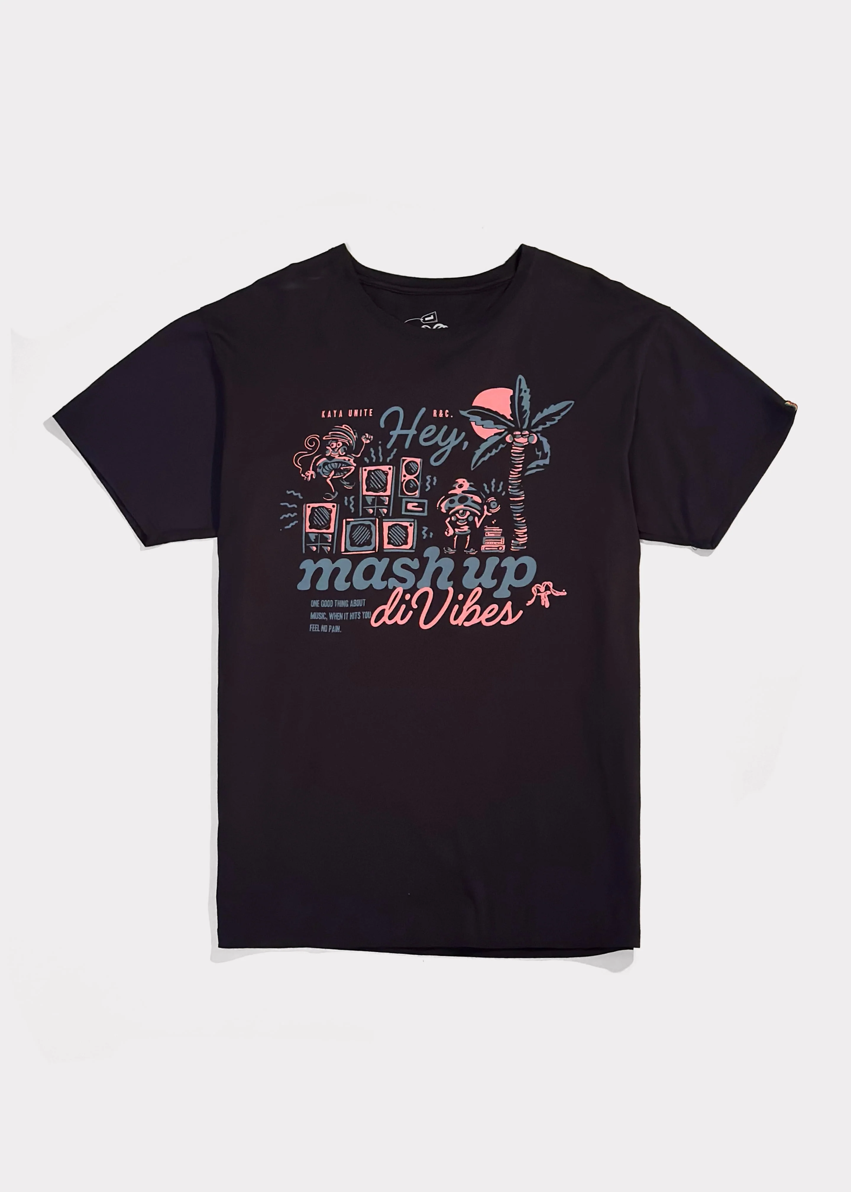 Polera Diseño Algodón Vibes Hombre - Negra