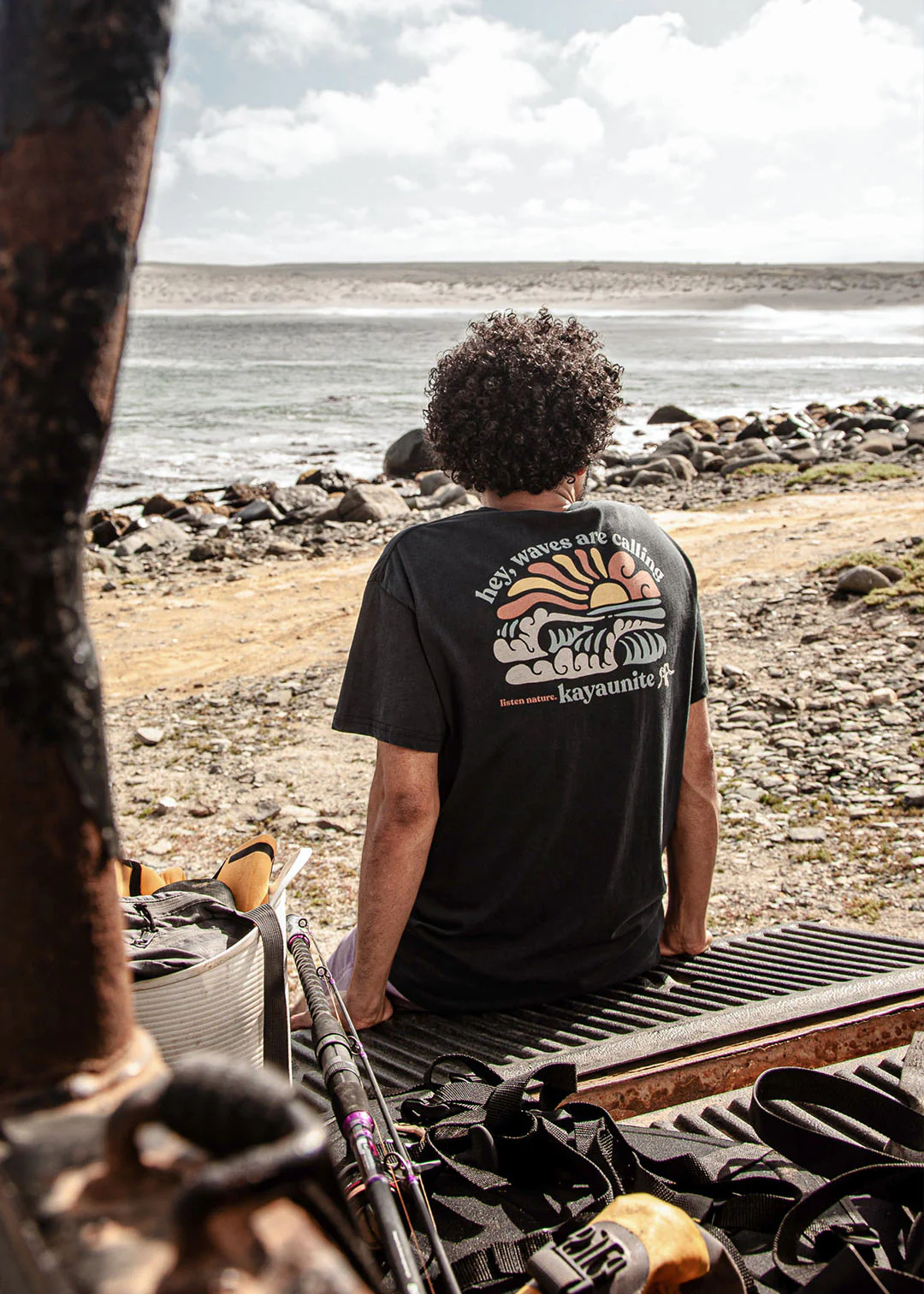 Polera Diseño Algodón Waves Hombre - Image 2