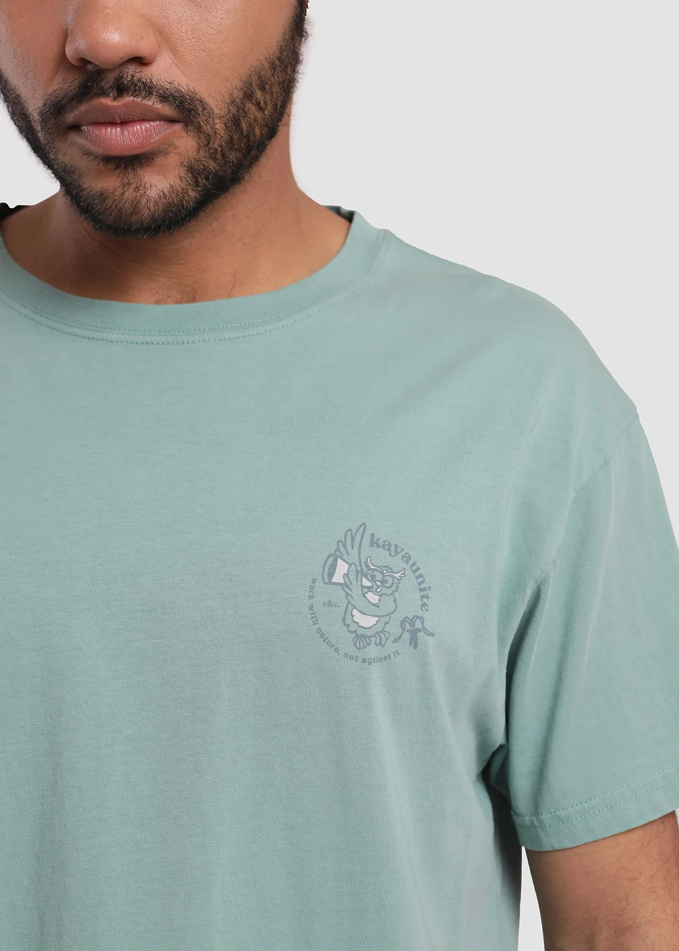 Polera Diseño Algodón Work Hombre - Verde - Image 3