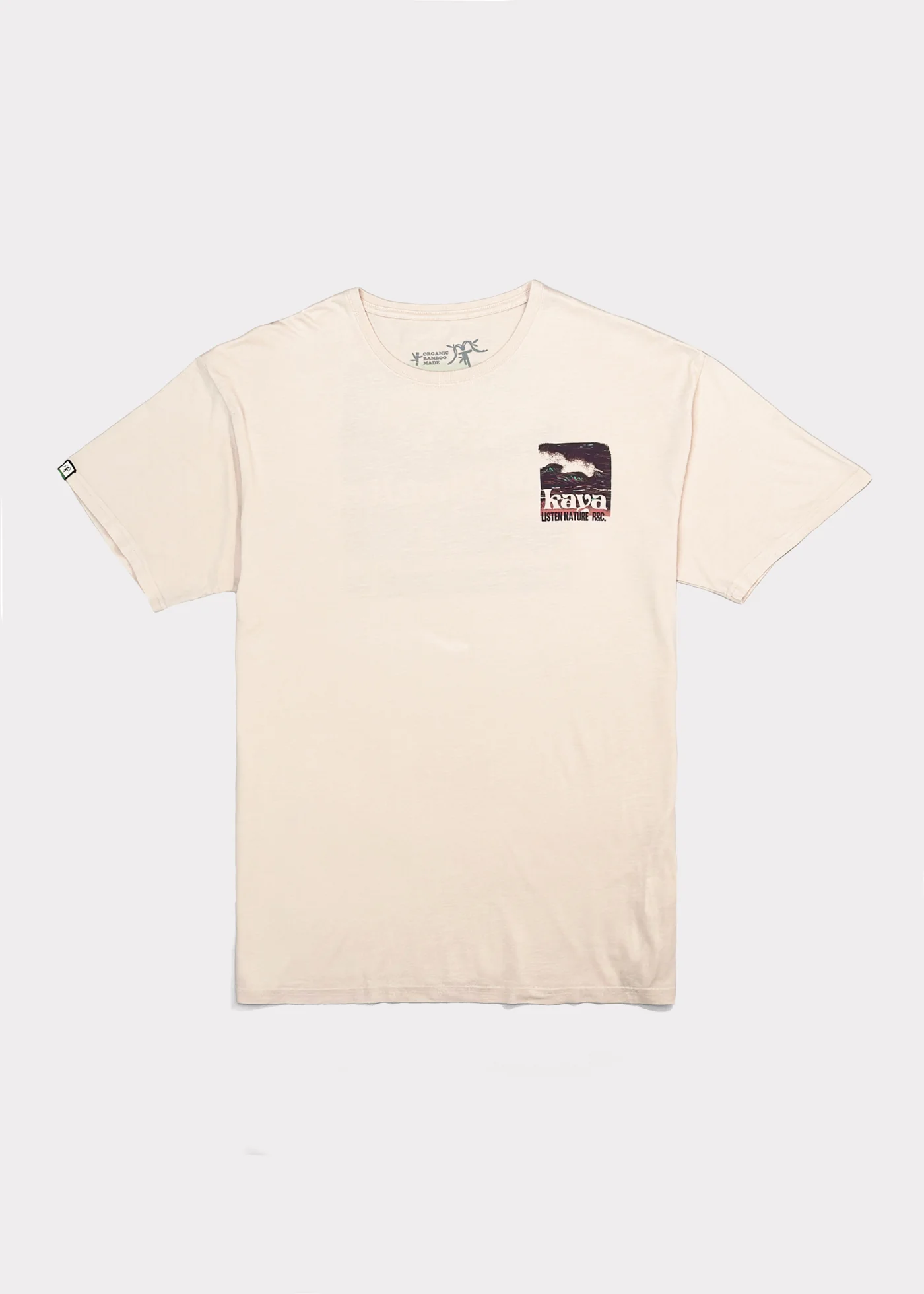 Polera Diseño Orgánica Bamboo Corcovado Hombre - Beige - Image 2