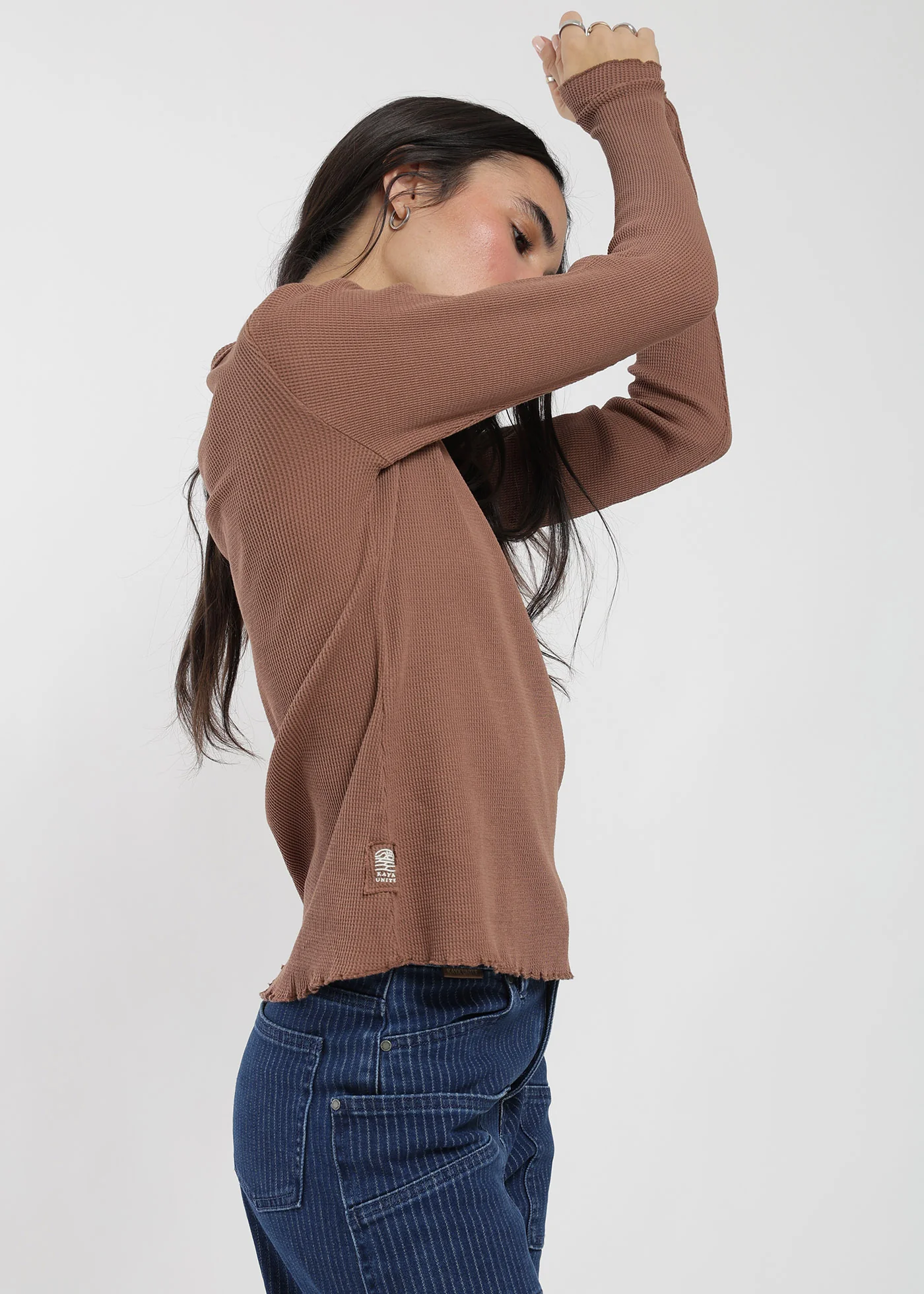 Polera Manga Larga Algodón Waffle Mujer - Image 3