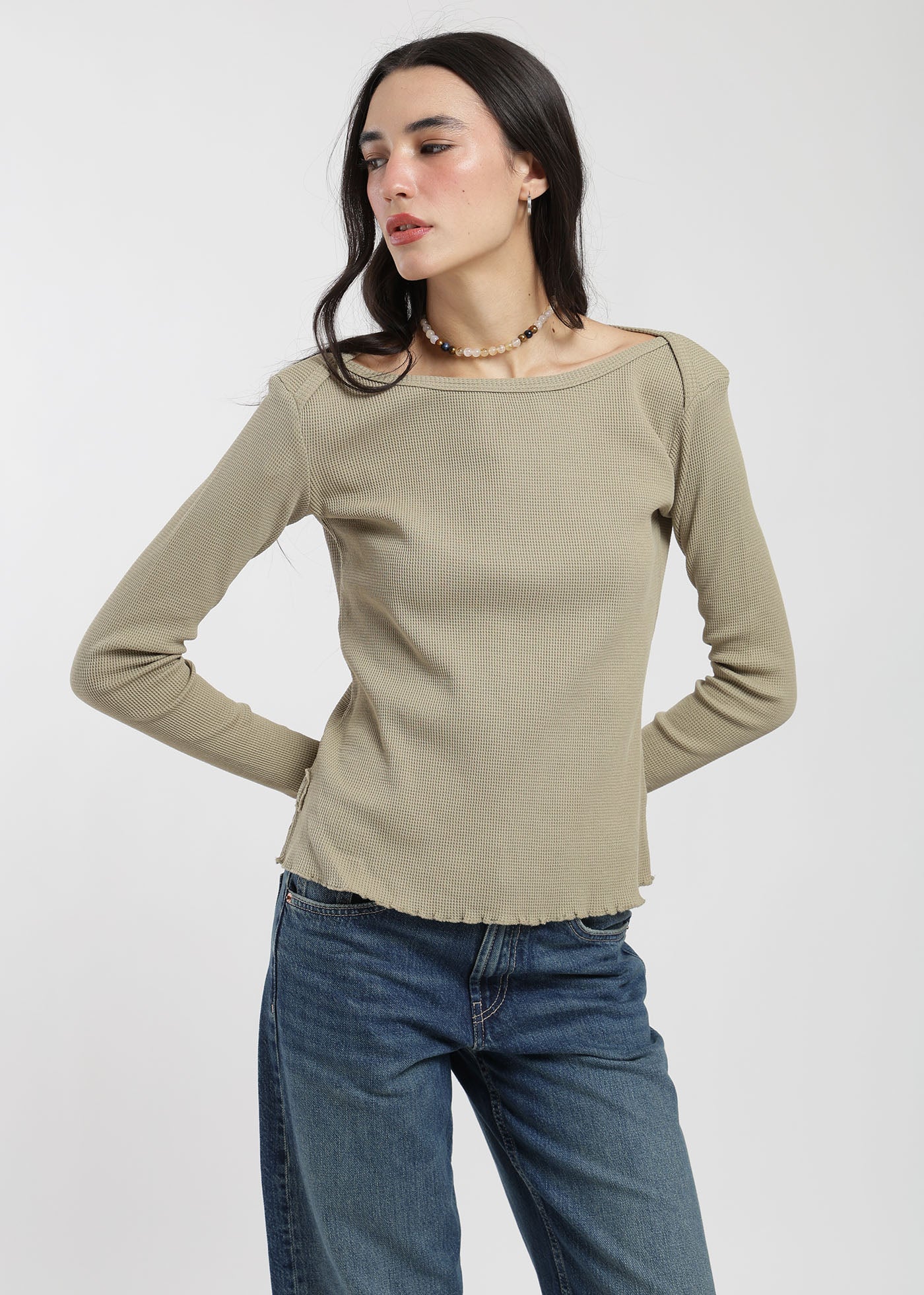Polera Manga Larga Algodón Waffle Mujer - Image 5