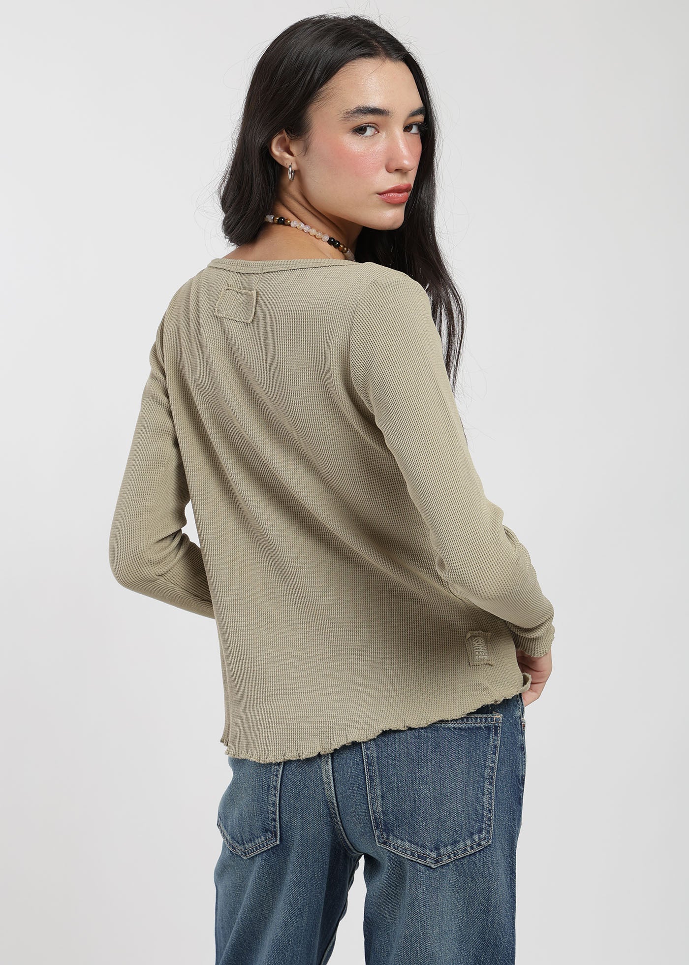 Polera Manga Larga Algodón Waffle Mujer - Image 8
