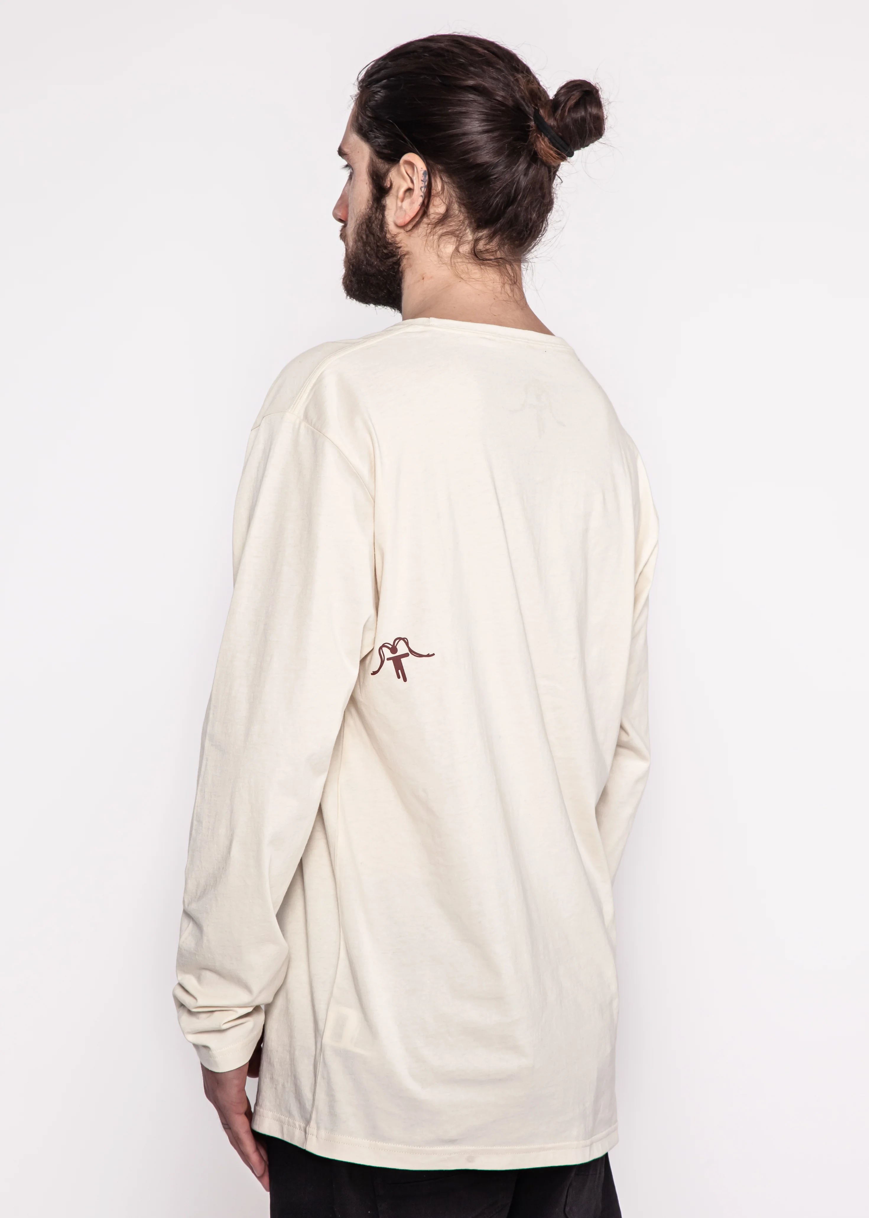 Polera Manga Larga Clásica Algodón Daily Hombre - Crema - Image 2