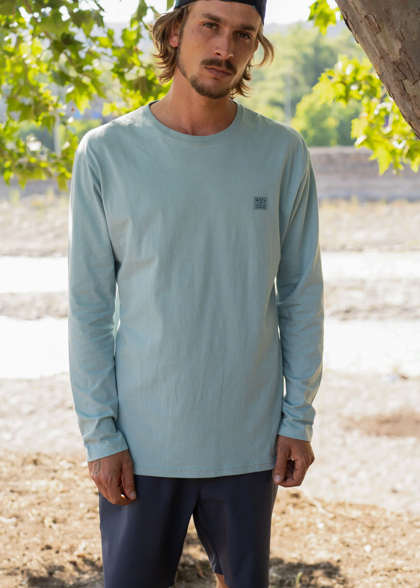 Polera Manga Larga Clásica Algodón Daily Hombre - Verde Claro - Image 3