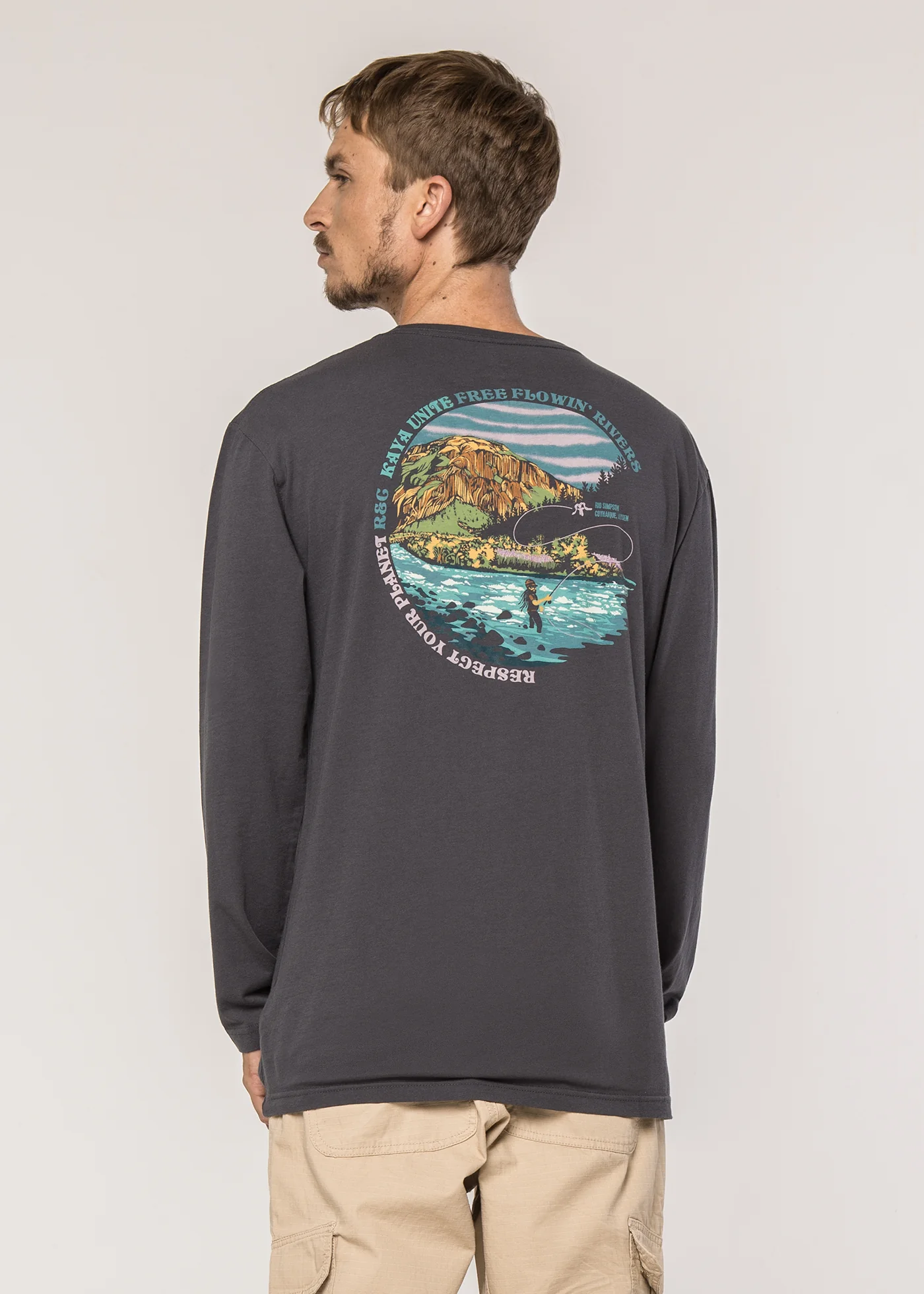 Polera Manga Larga Diseño Algodón Orgánico Simpson Hombre - Navy - Image 2