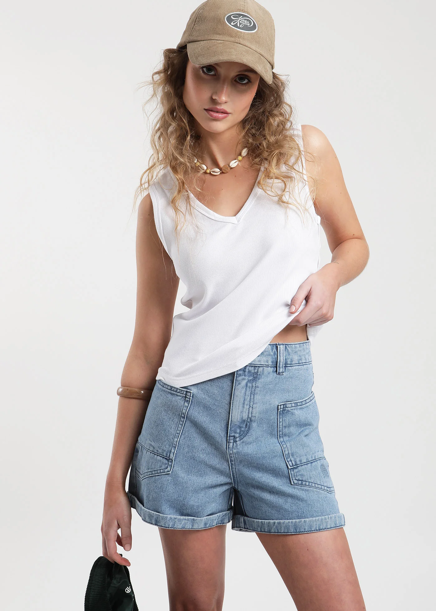 Polera Sin Mangas Algodón Mujer - Ecru - Image 3