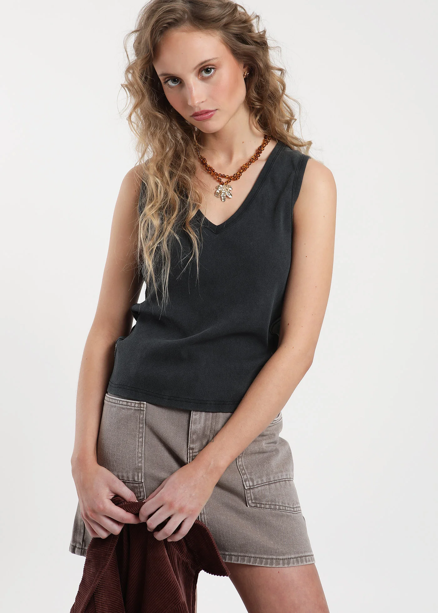 Polera Sin Mangas Algodón Mujer - Negra - Image 2