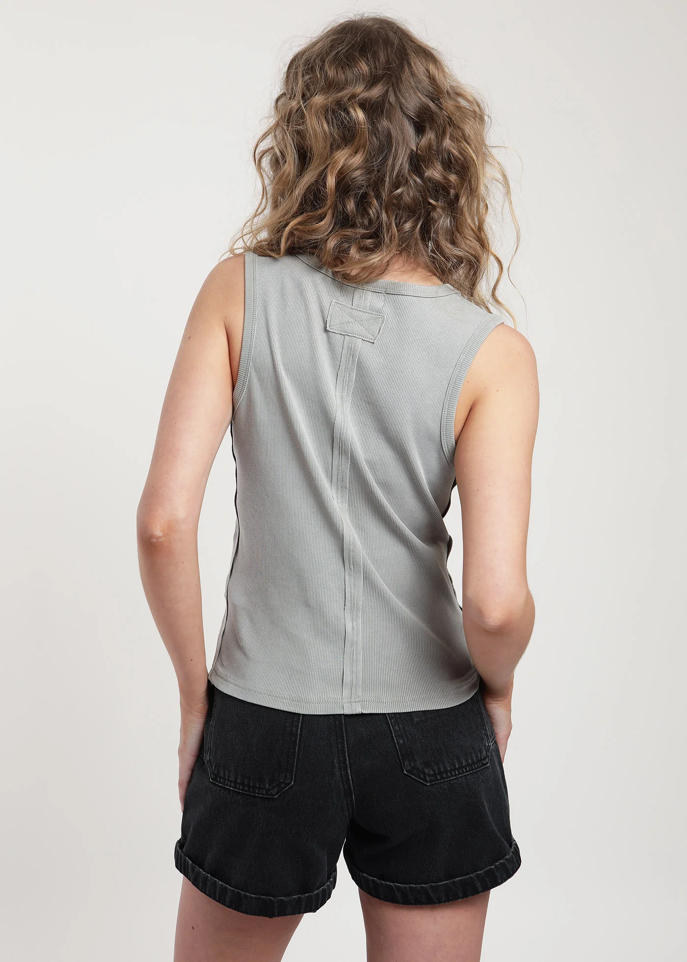 Polera Sin Mangas Algodón Mujer - Taupe - Image 2