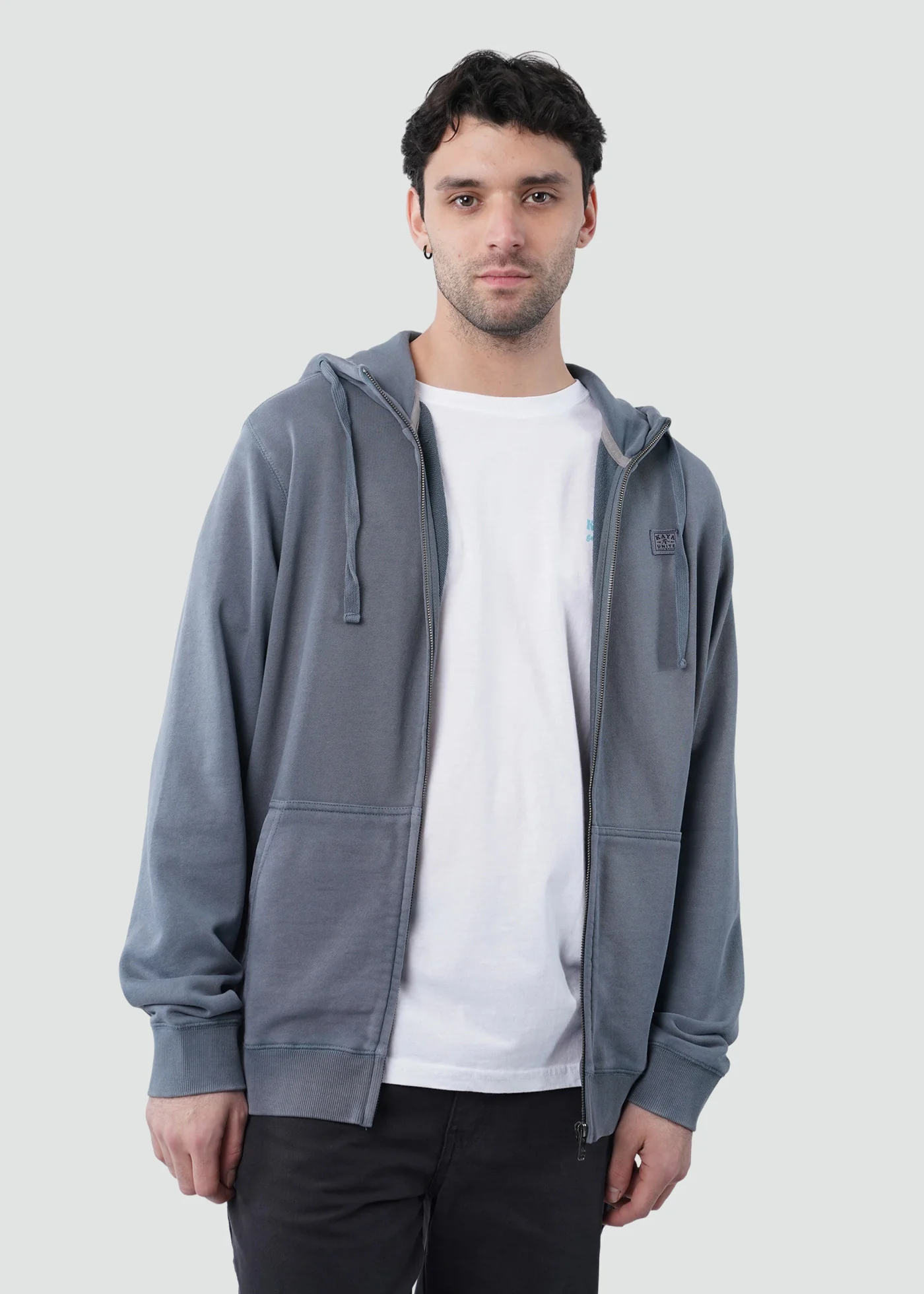 Polerón Con Cierre Algodón Daily Hombre - Denim