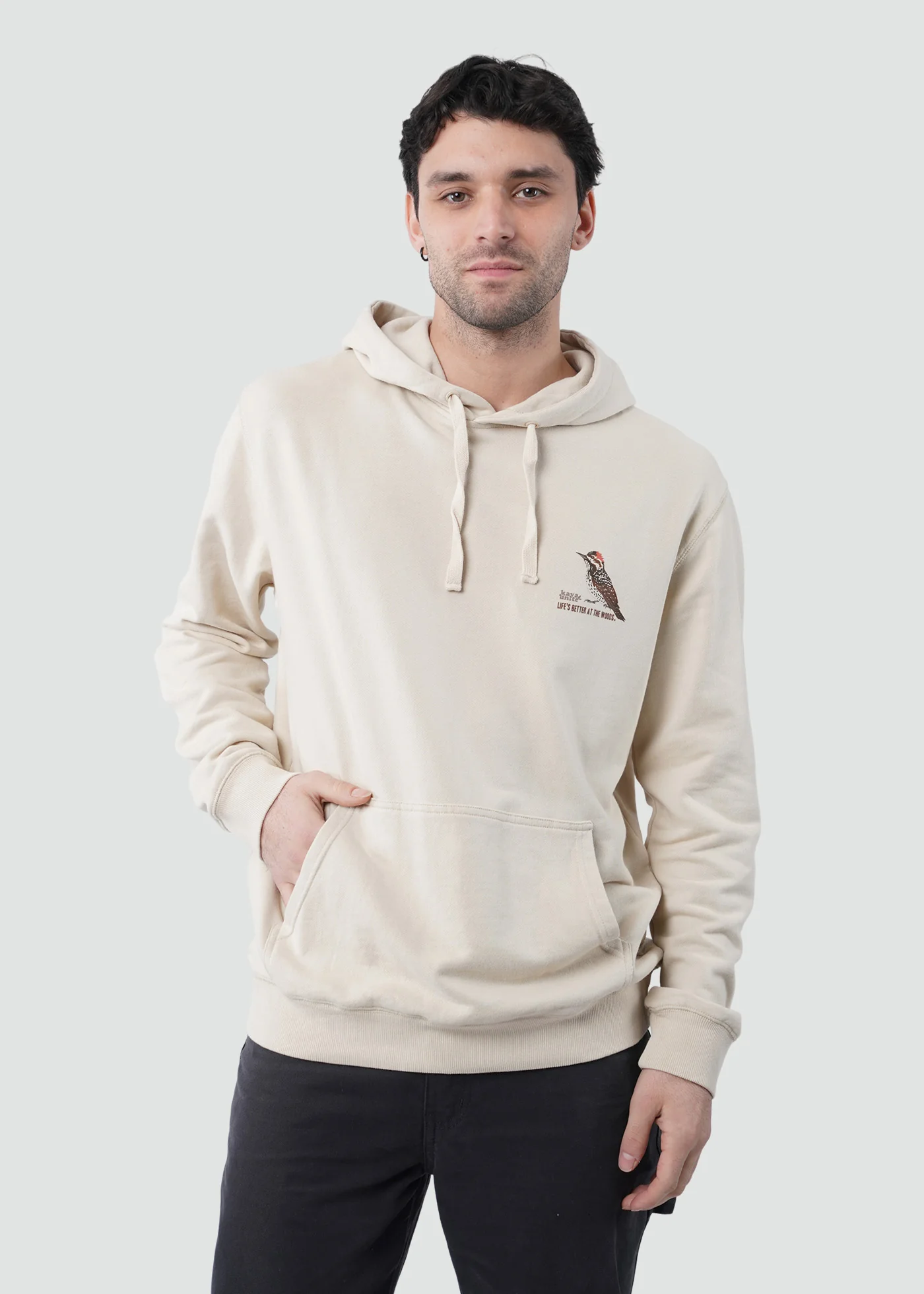 Polerón Hoodie Algodón Carpintero Hombre - Bone