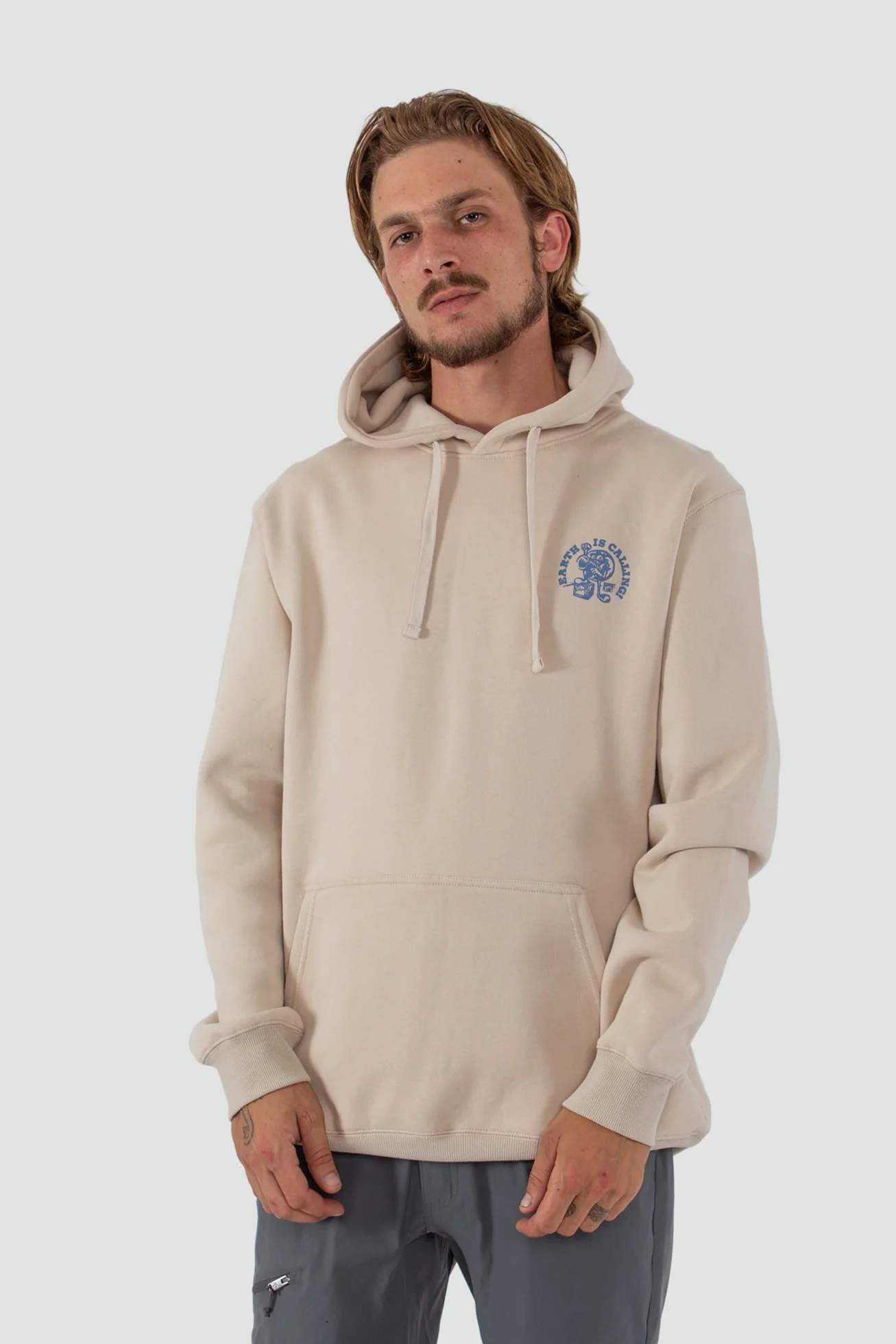 Polerón Hoodie Algodón Osorno Hombre - Bone - Image 7
