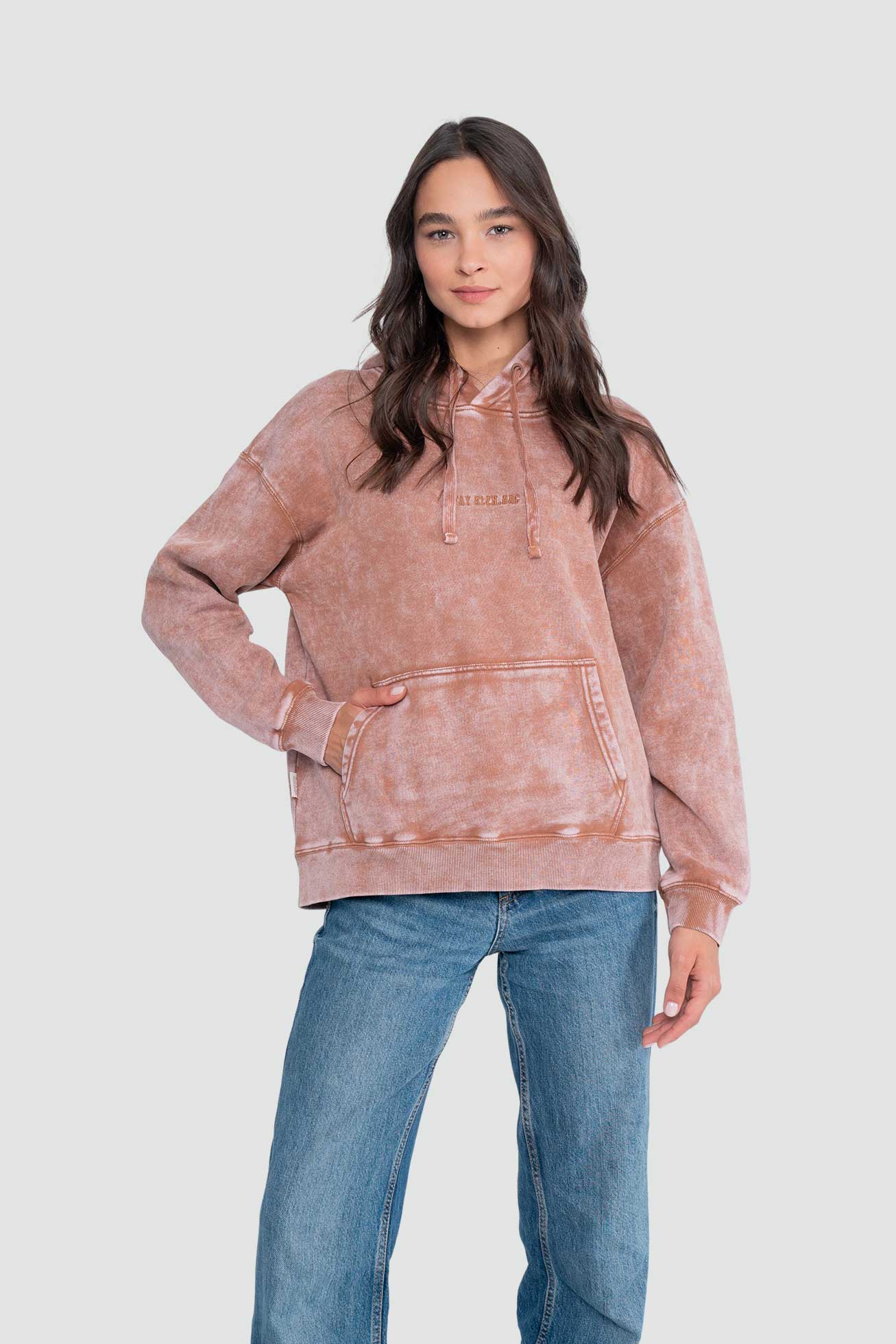 Polerón Hoodie Algodón Solid Mujer - Terracota