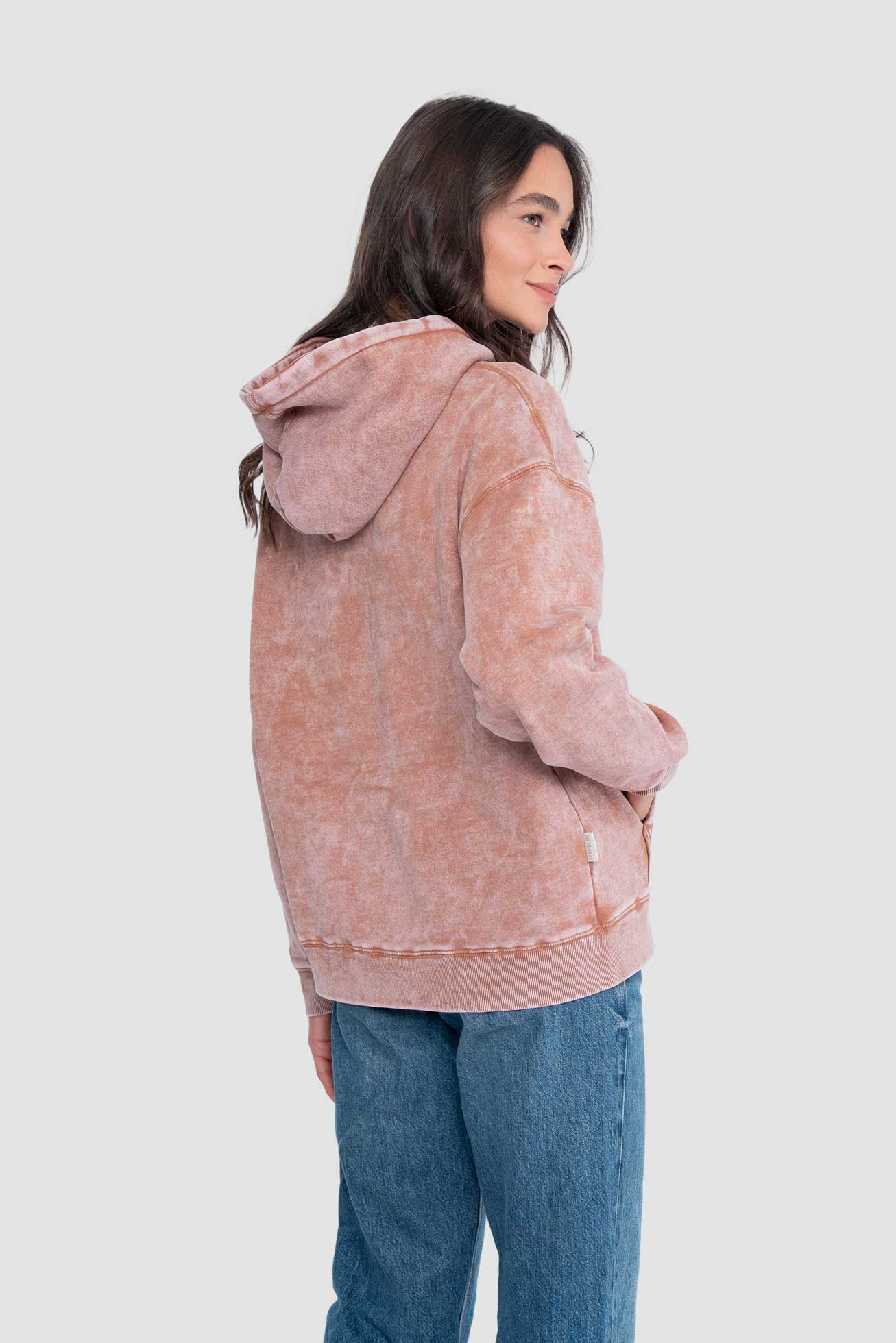 Polerón Hoodie Algodón Solid Mujer - Terracota - Image 3