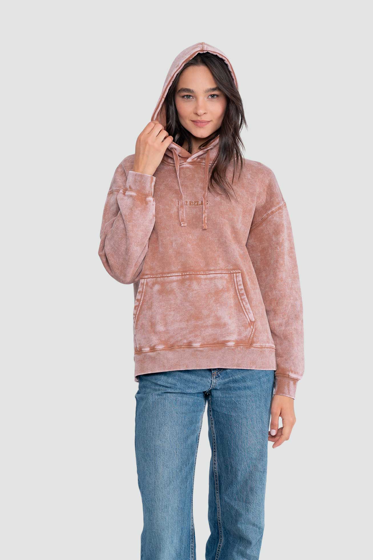 Polerón Hoodie Algodón Solid Mujer - Terracota - Image 4
