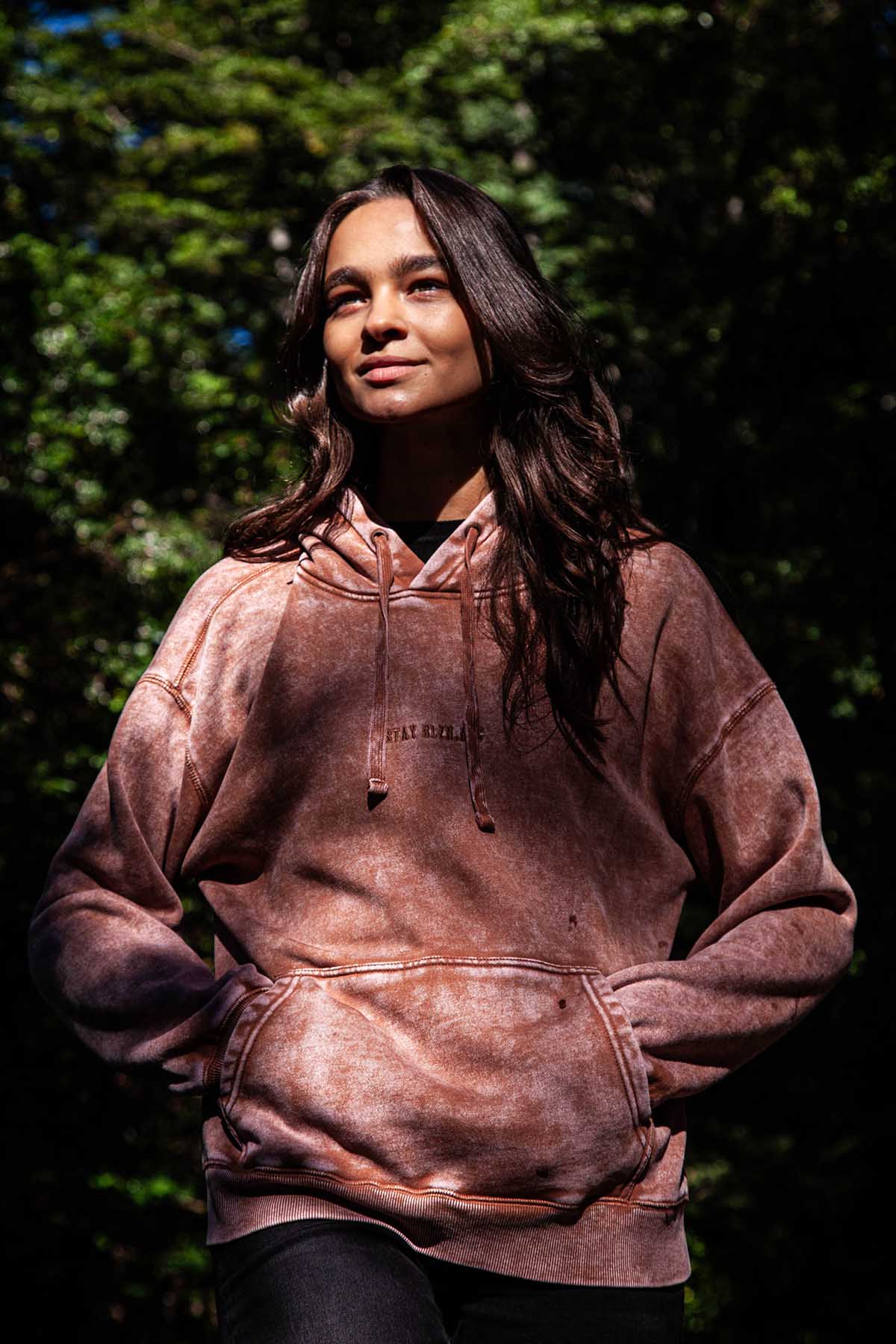 Polerón Hoodie Algodón Solid Mujer - Terracota - Image 7
