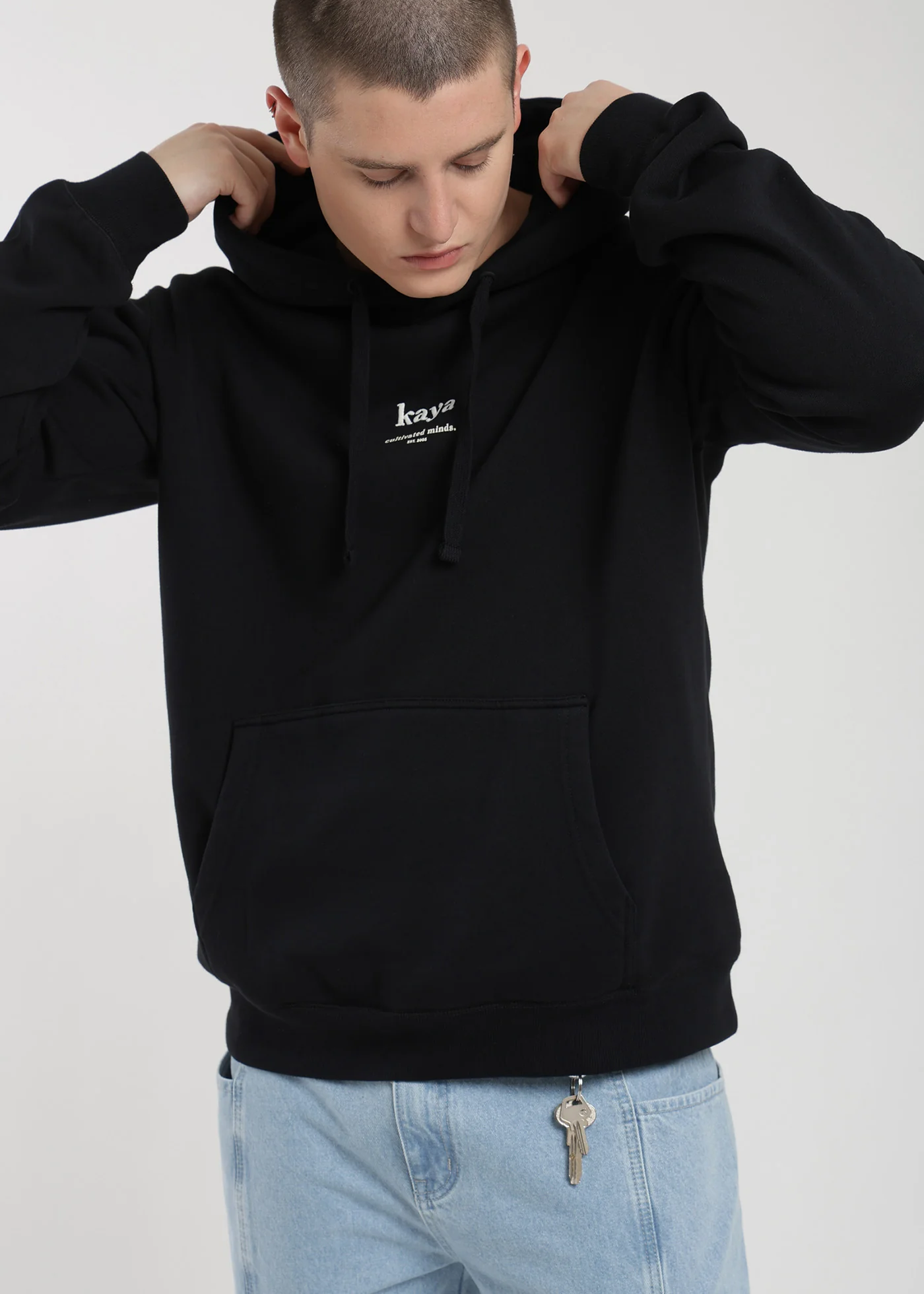 Polerón Hoodie Kaya Hombre - Negro - Image 3