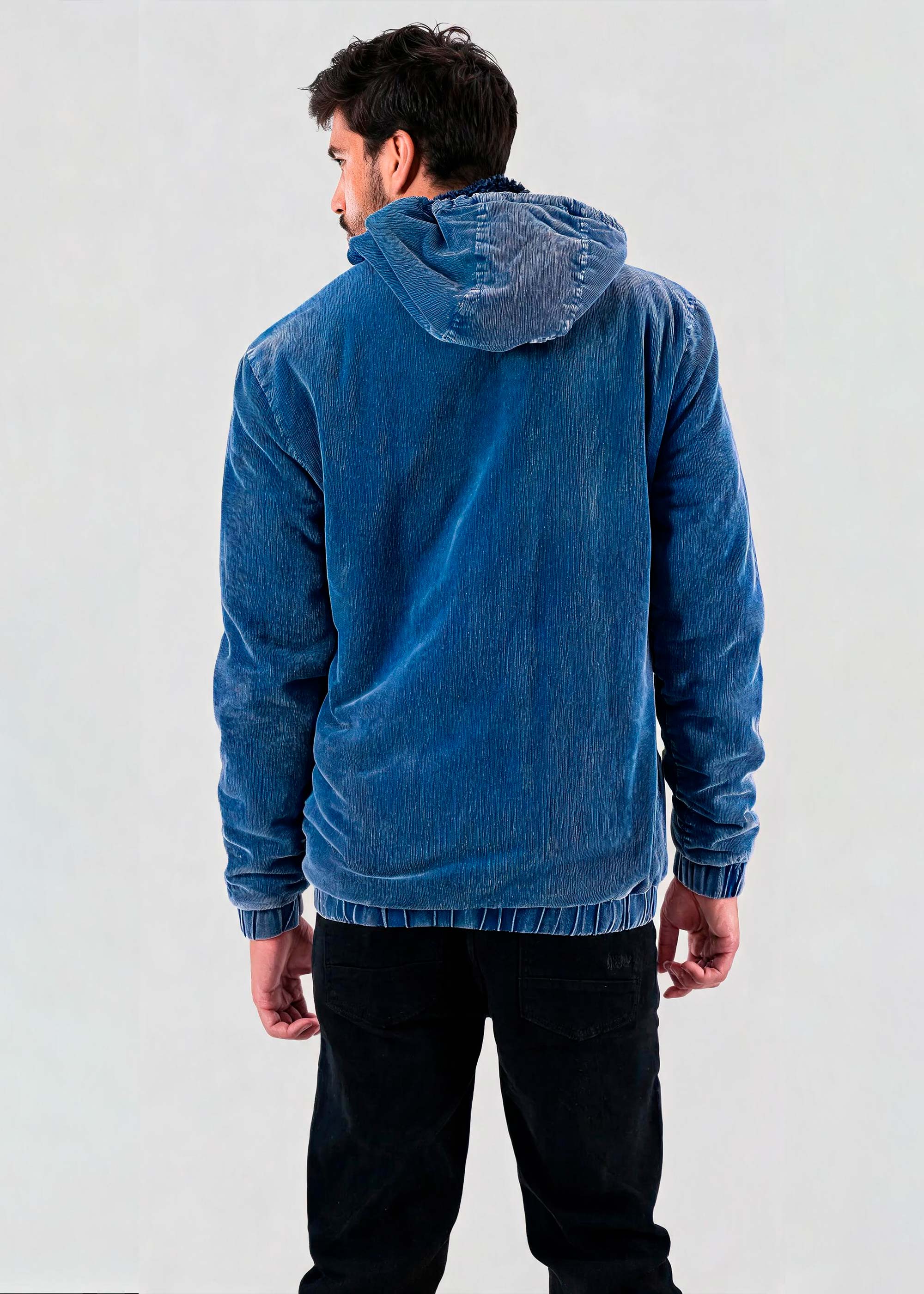 Polerón Shaggy Denim Con Cierre Hombre - Azul - Image 2