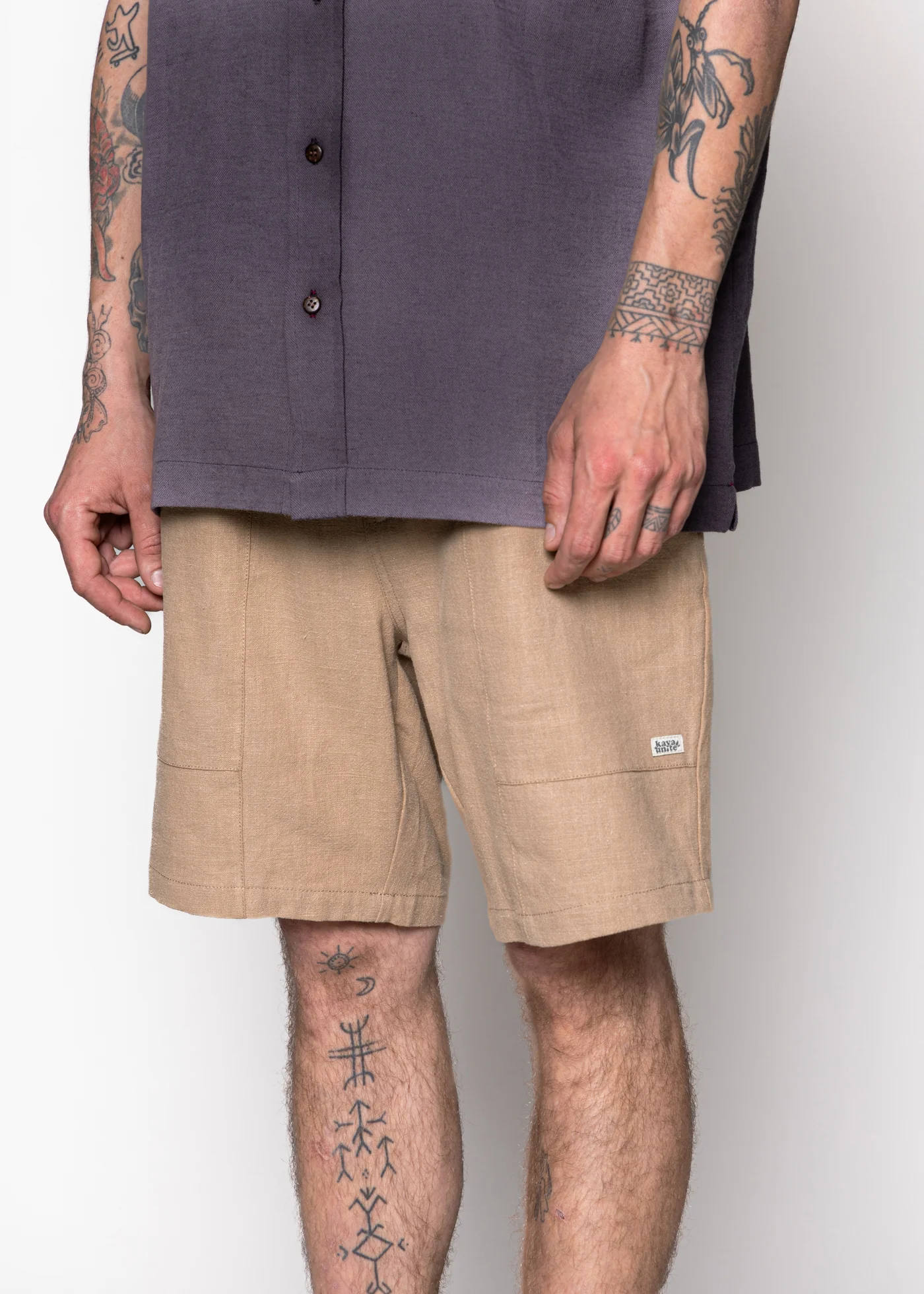 Short Lino Solid Hombre - Sand - Image 4