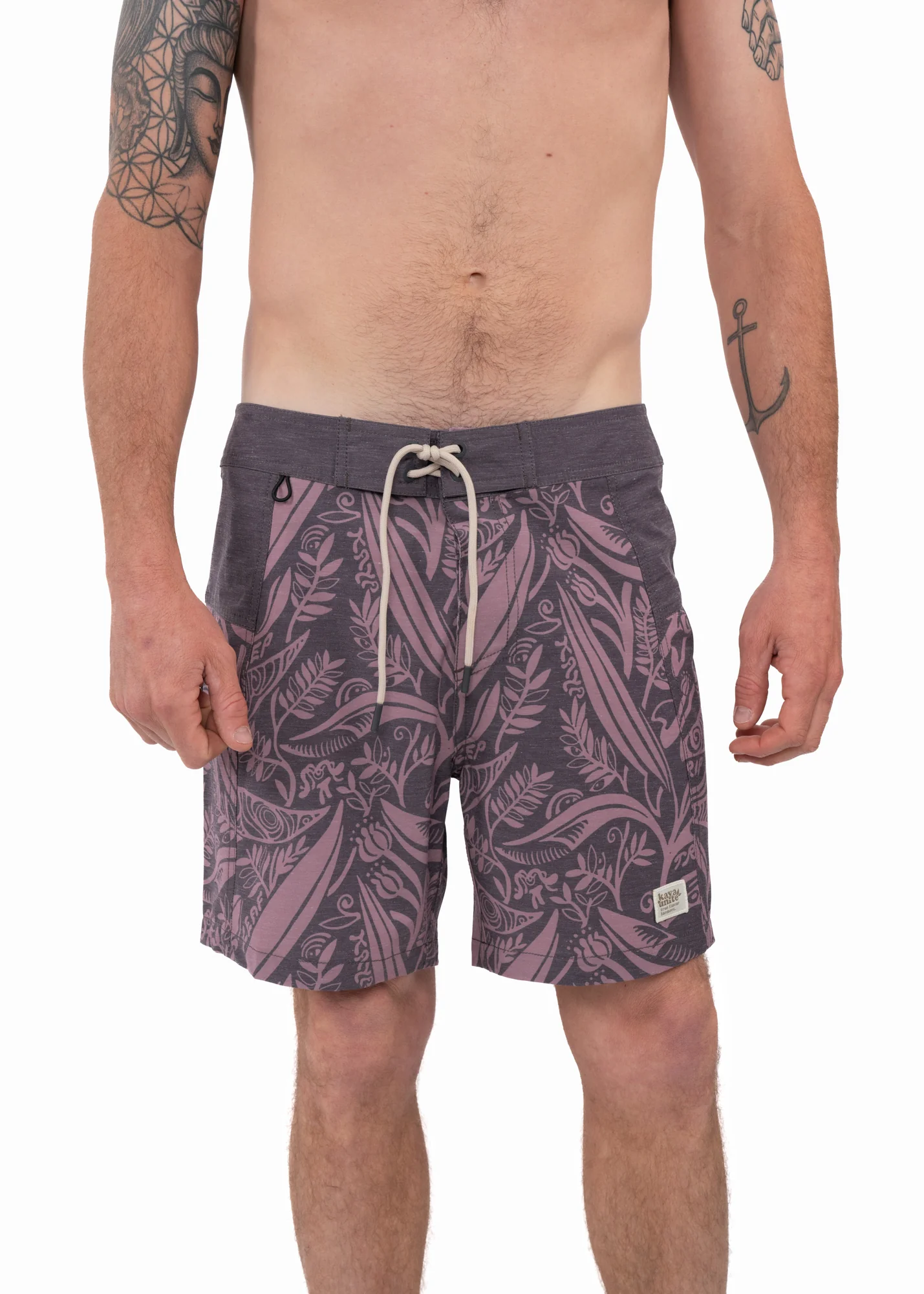 Traje de Baño Boardshort Nylon Leaf Hombre - Gris - Image 2